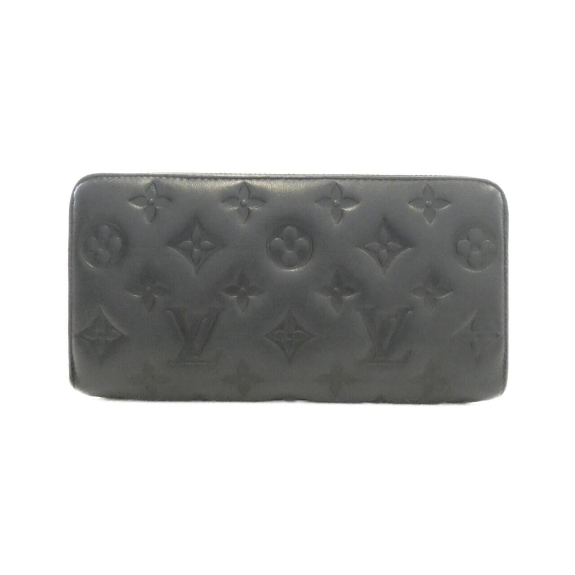 Louis Vuitton Black Leather Long Wallet (Bi-Fold) (Pre-Owned)