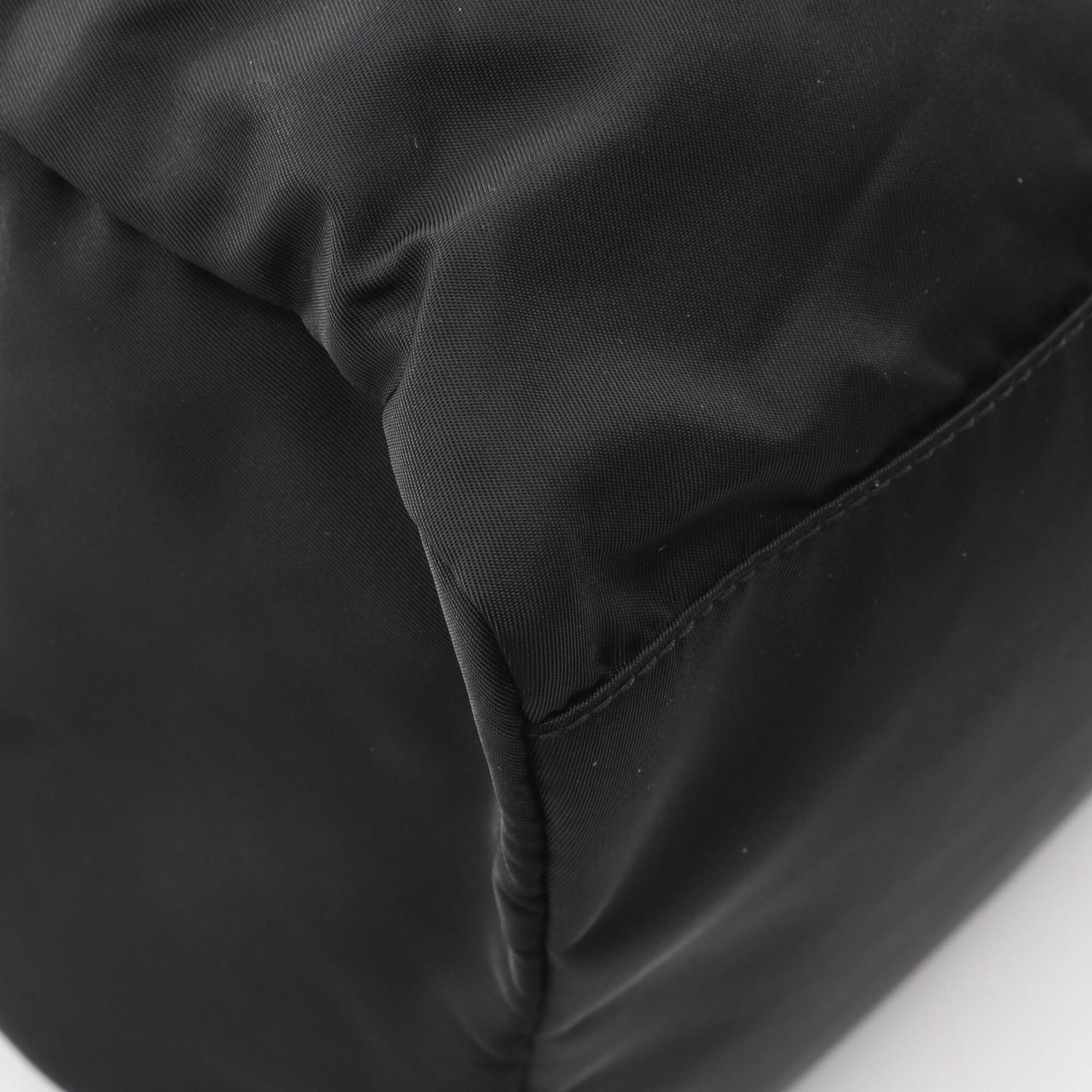 Prada Black Nylon Leather Handbag Tote Bag (Pre-Owned)
