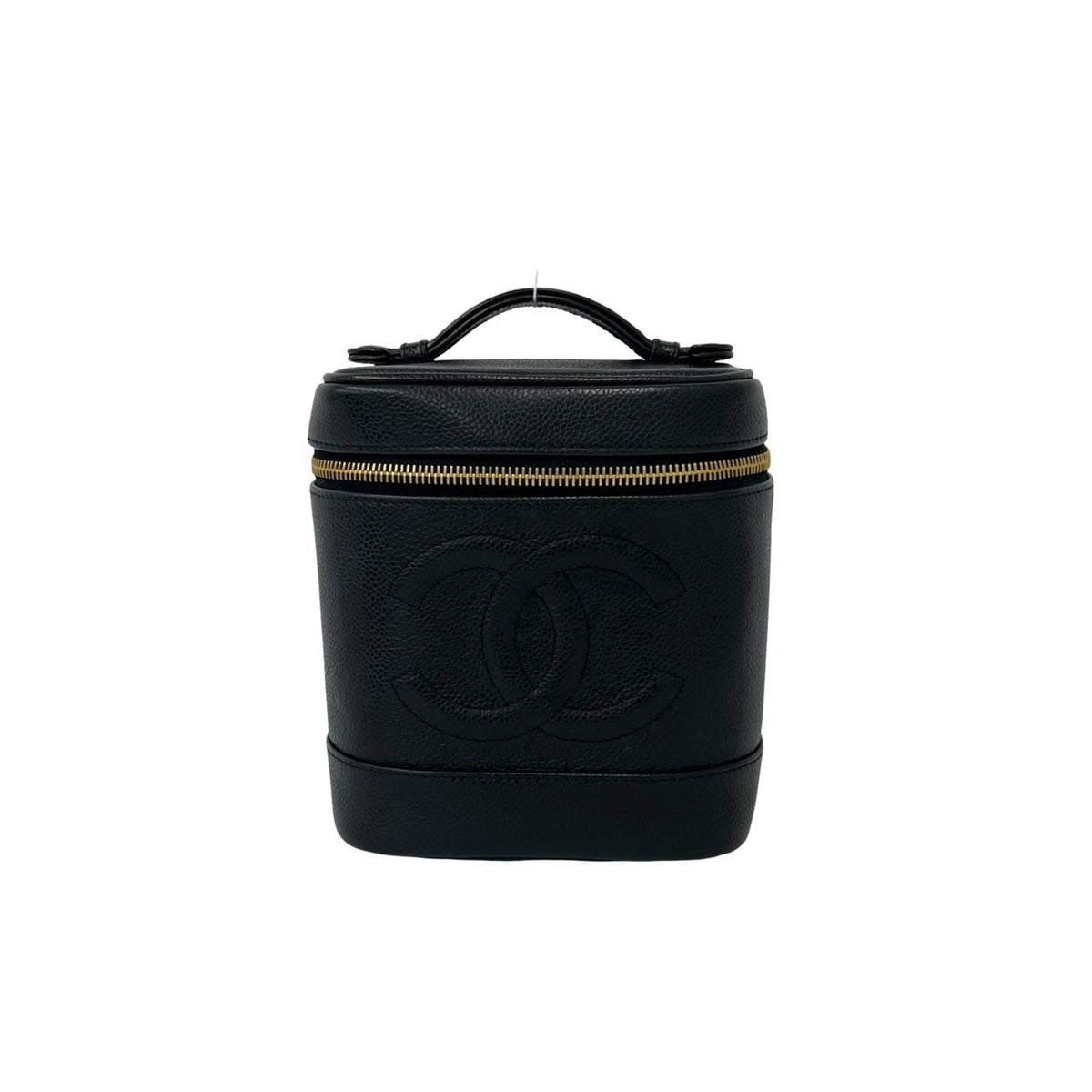 Chanel Black Grained Calfskin Handbag Vanity Bag (Pre-Owned)