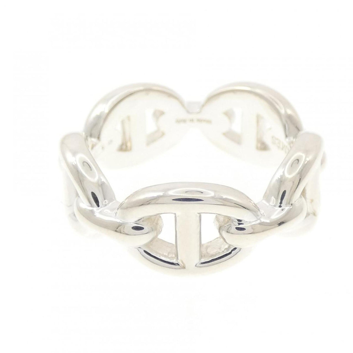 Hermes Silver Silver 925 Band Ring (Pre-Owned)