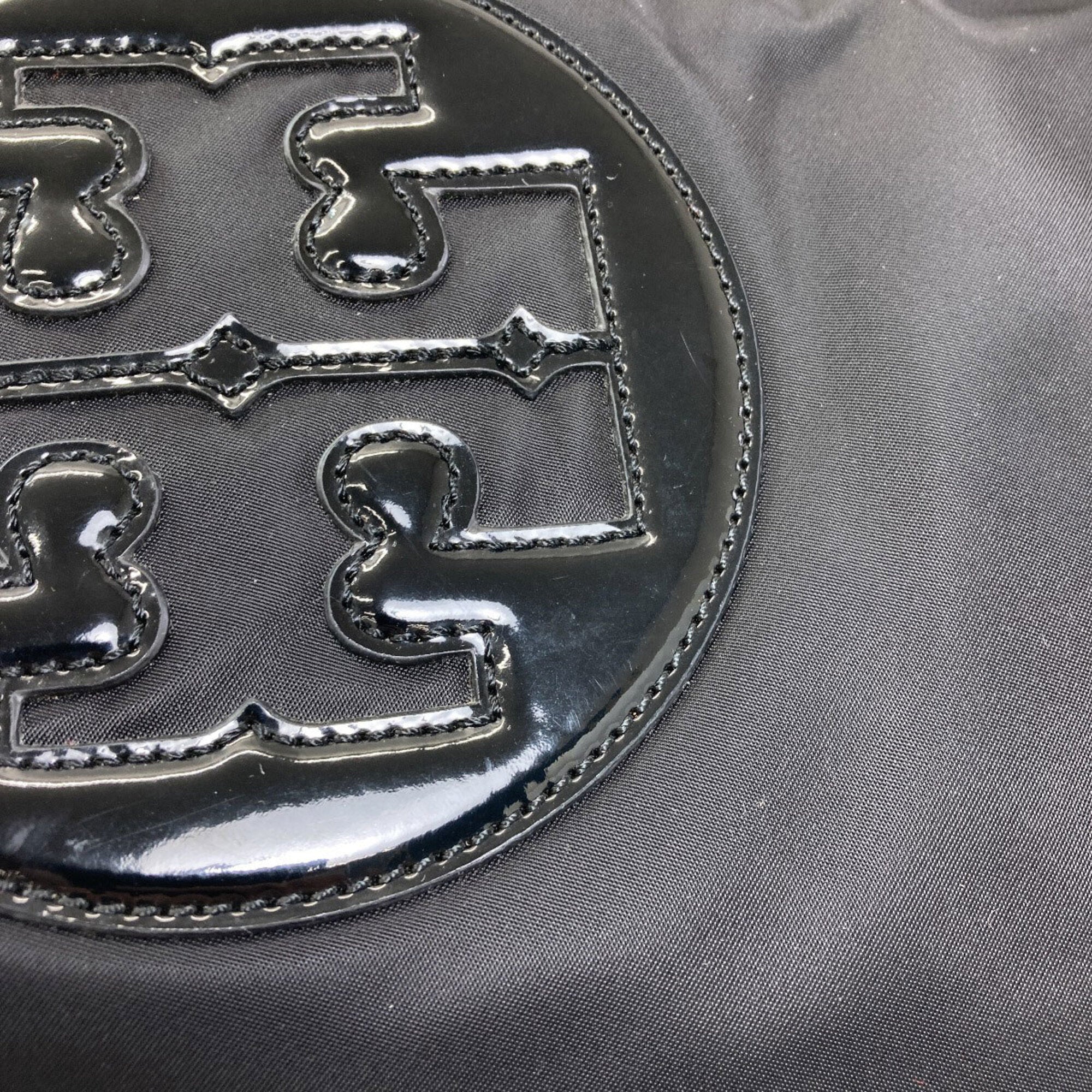 Tory Burch Black Nylon Patent Leather Tote Bag (Pre-Owned)