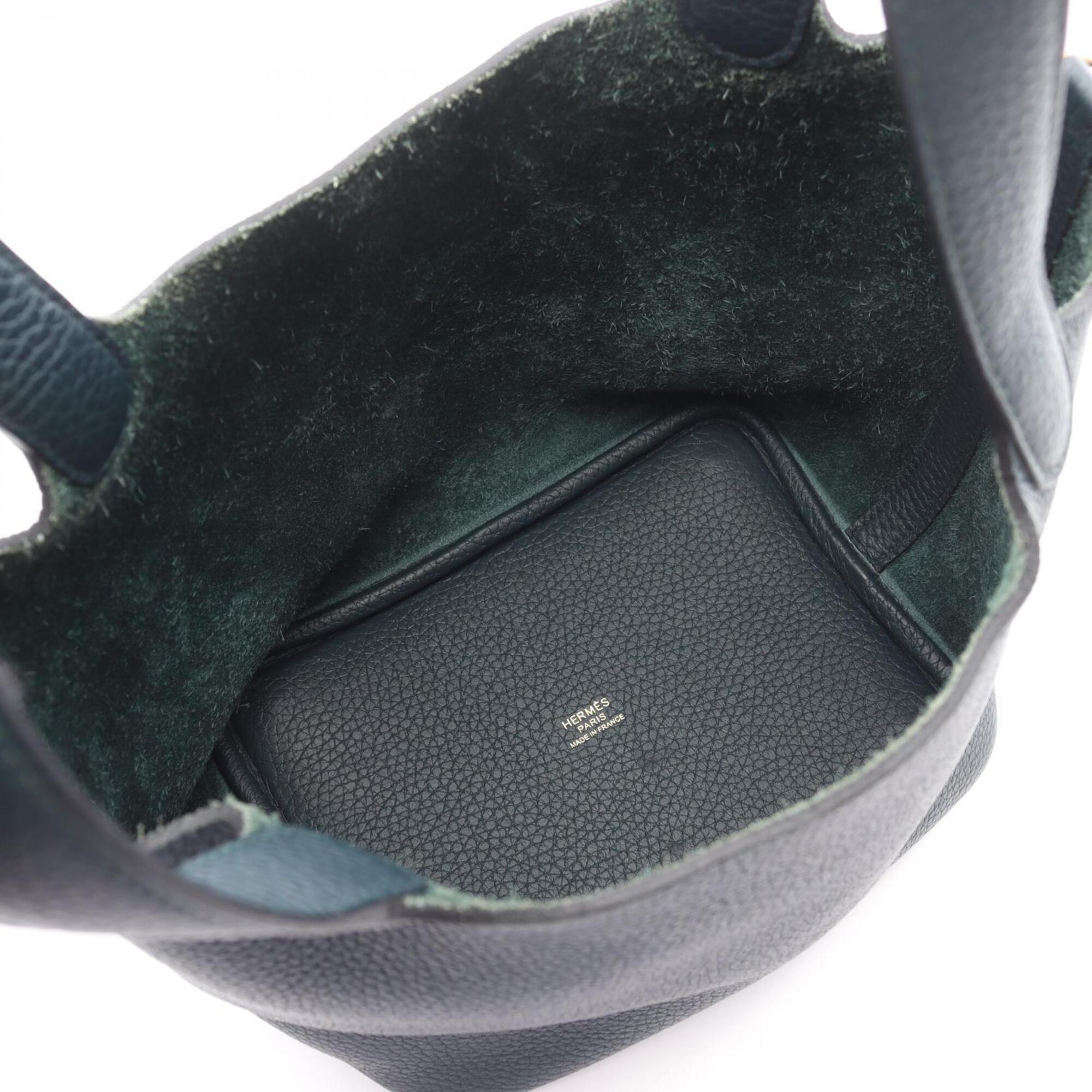 Hermes Green Taurillon Clemence Leather Handbag (Pre-Owned)