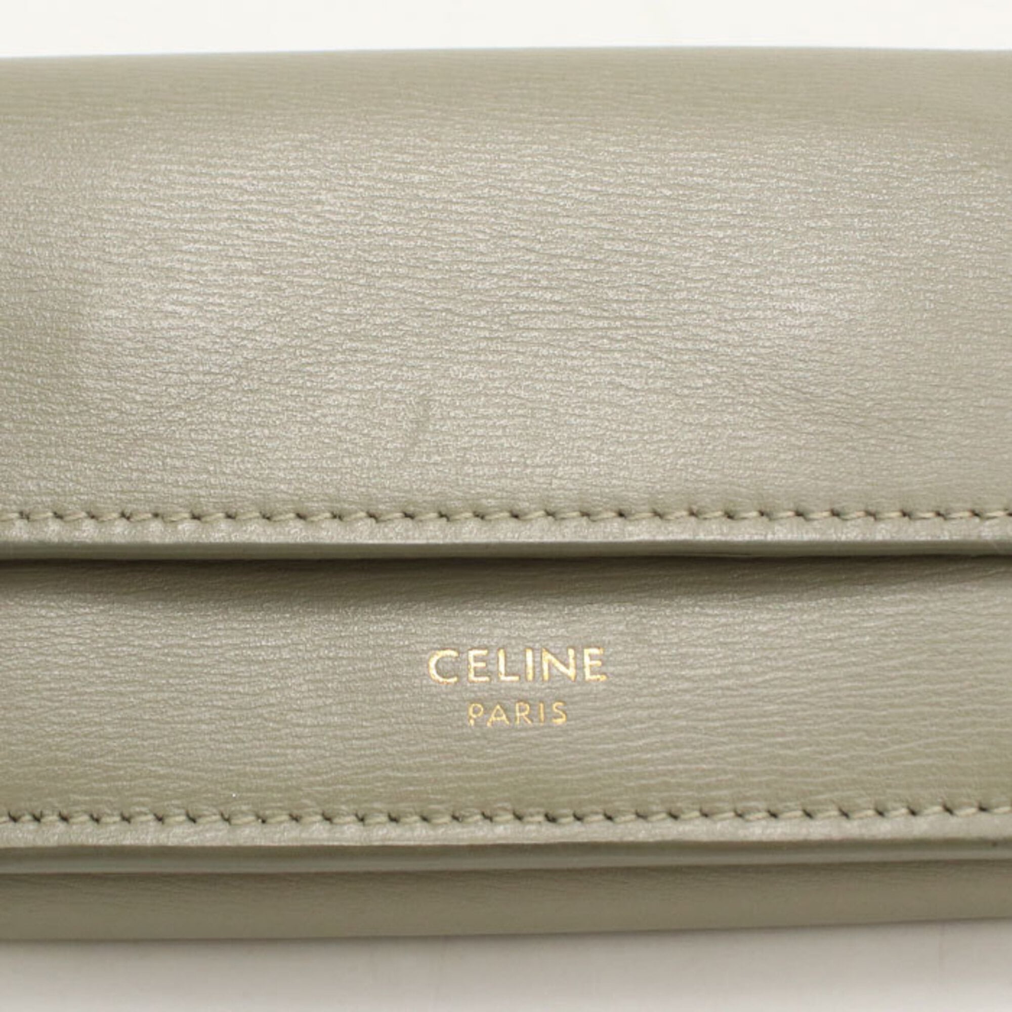Celine Gray Leather Wallet (Tri-Fold) (Pre-Owned)