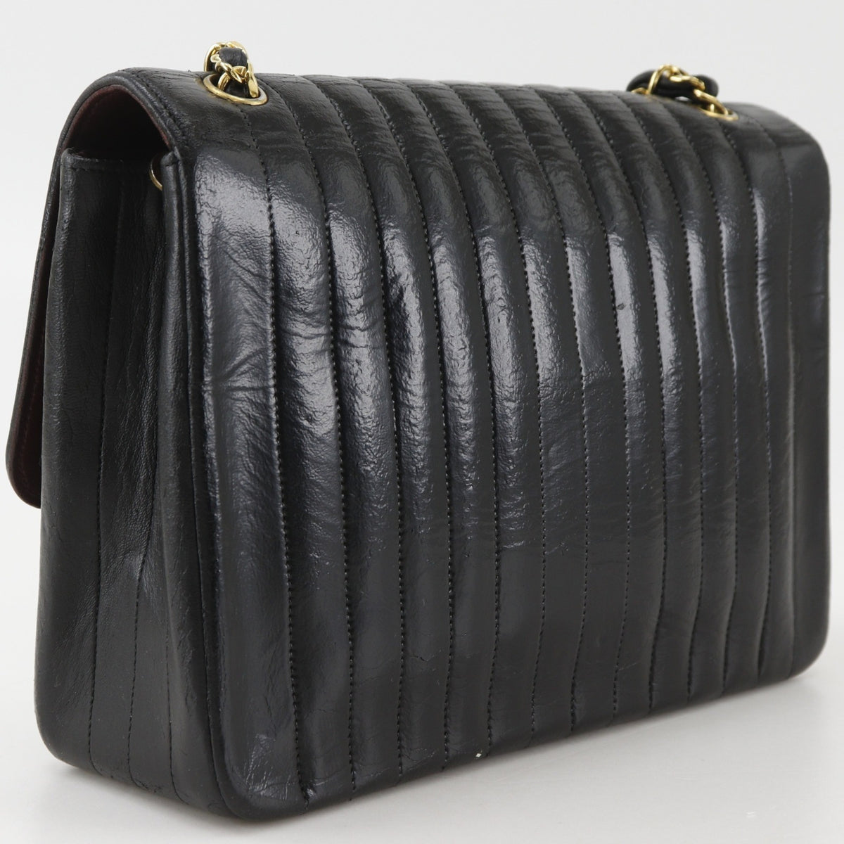 Chanel Mademoiselle Black Leather Shoulder Bag (Pre-Owned)