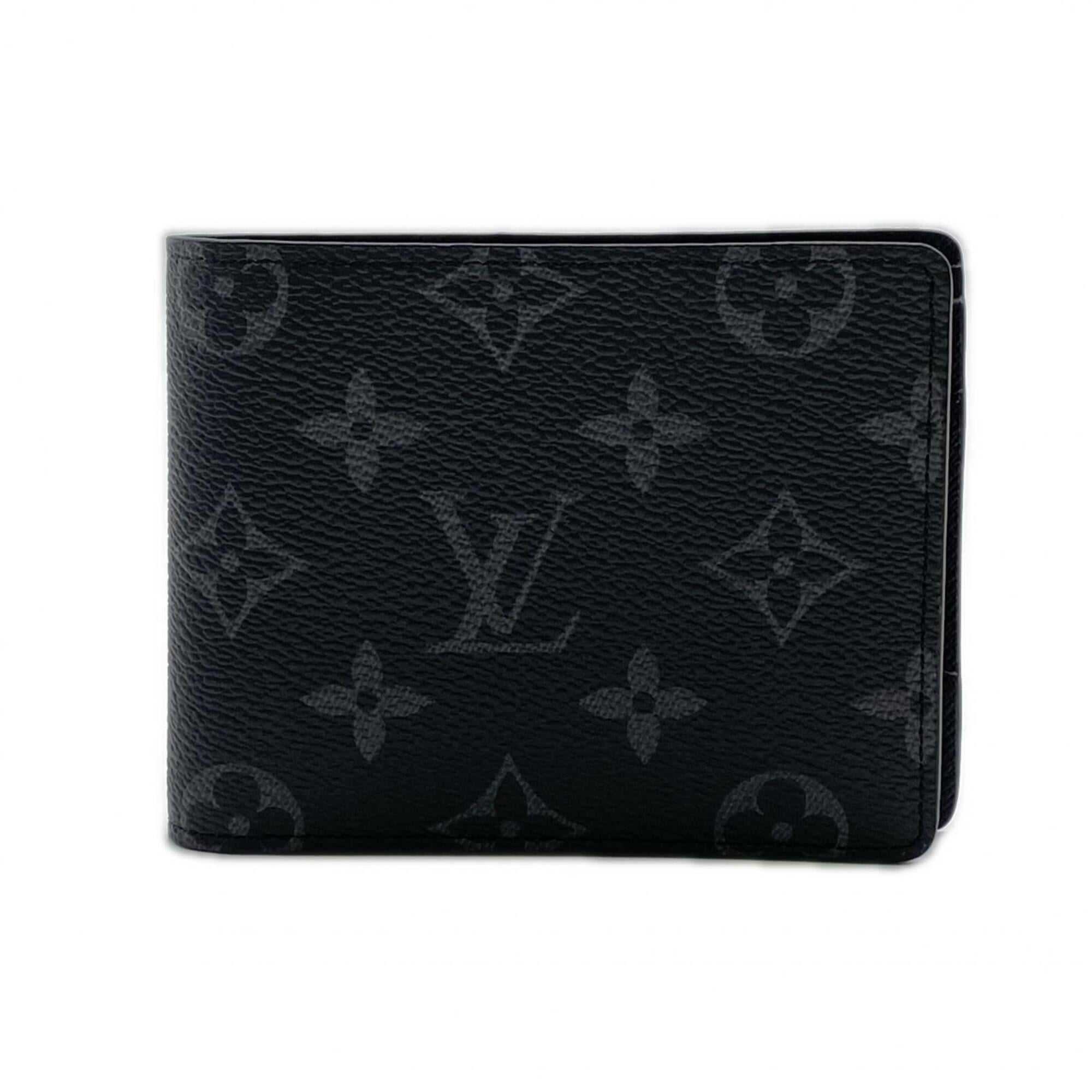 Louis Vuitton Black Gray Coated Canvas Leather Wallet (Bi-Fold) (Pre-Owned)