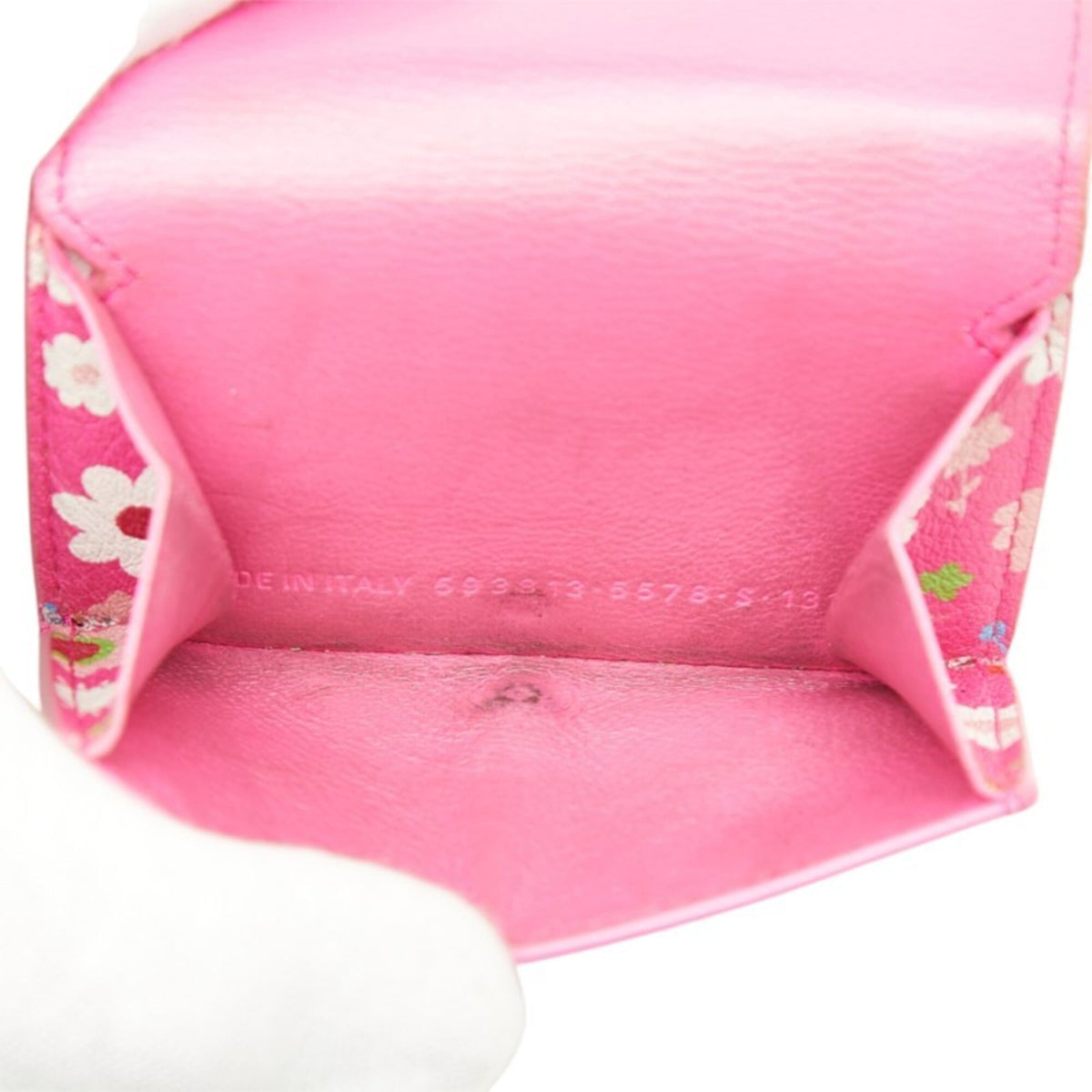 Balenciaga Multi-Color Pink Leather Wallet (Tri-Fold) (Pre-Owned)