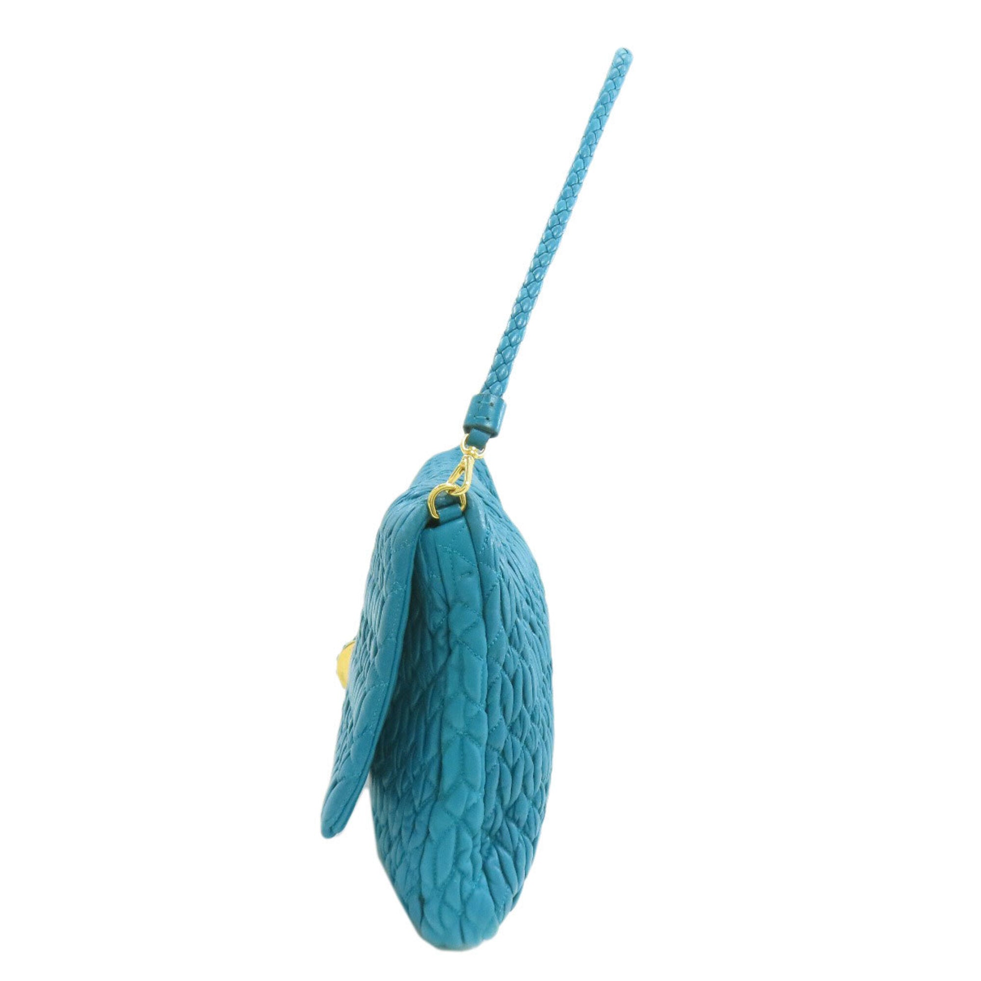 Miu Miu Blue Leather Shoulder Bag (Pre-Owned)