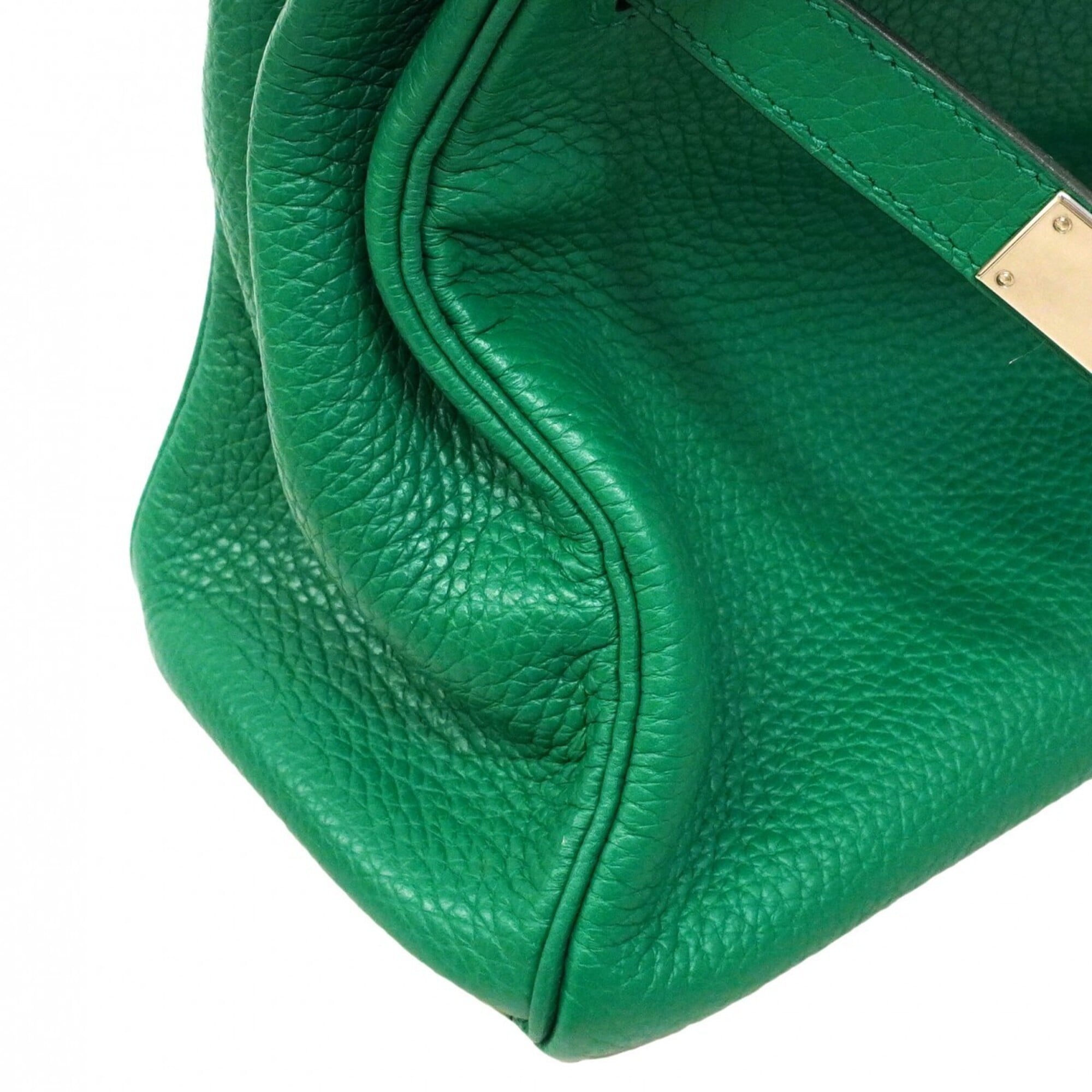Hermes Green Taurillon Clemence Leather Handbag (Pre-Owned)