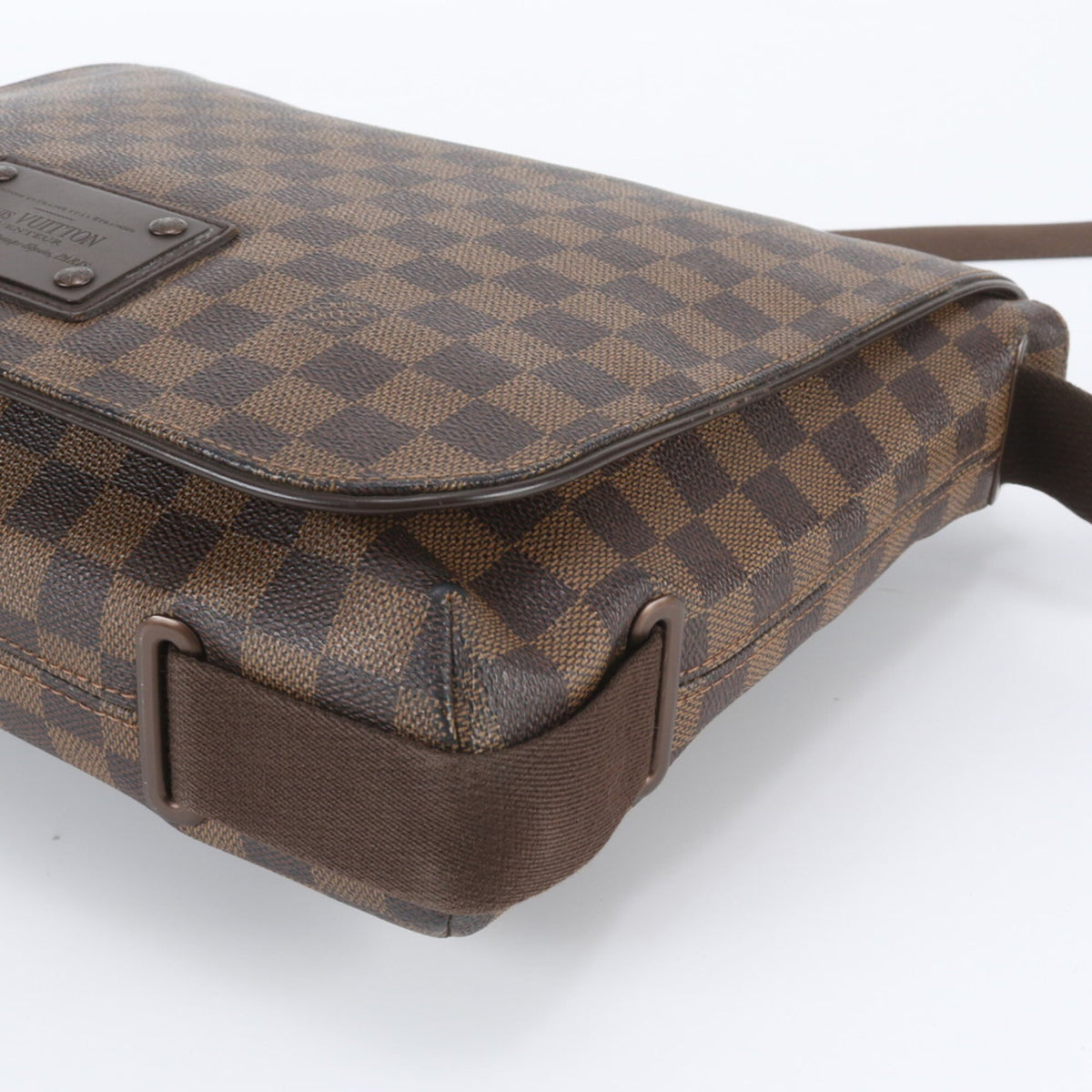 Louis Vuitton Ebene Leather Coated Canvas Messenger Bag Shoulder Bag (Pre-Owned)