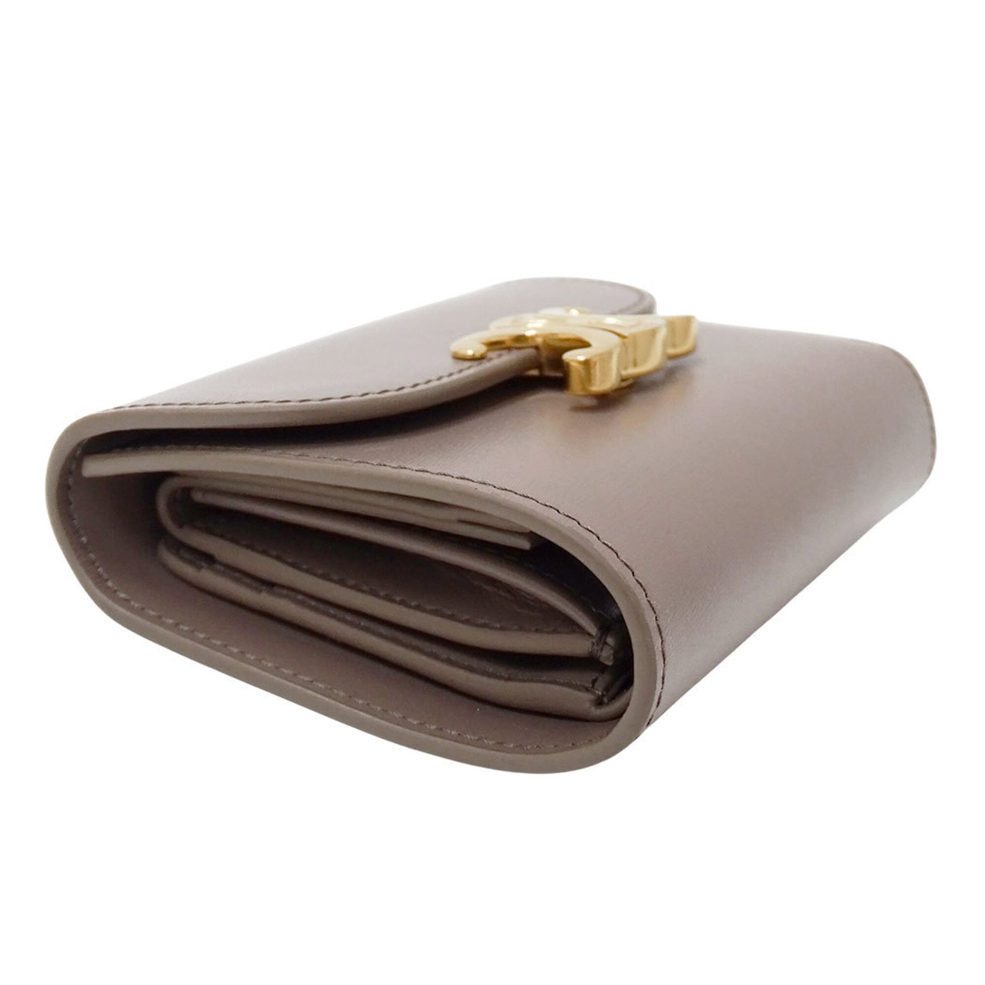 Celine Grayish Leather Wallet (Tri-Fold) (Pre-Owned)