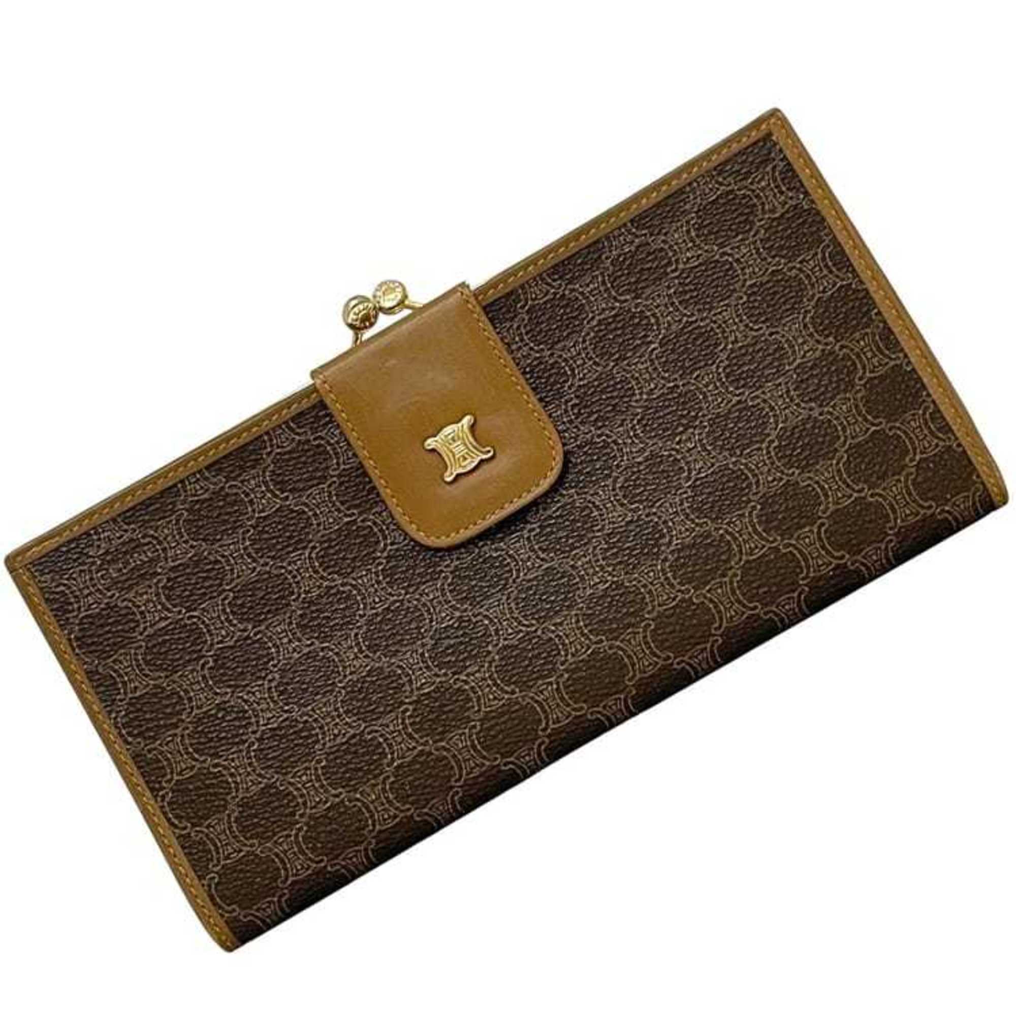 Celine Brown Pvc Leather Long Wallet (Bi-Fold) (Pre-Owned)
