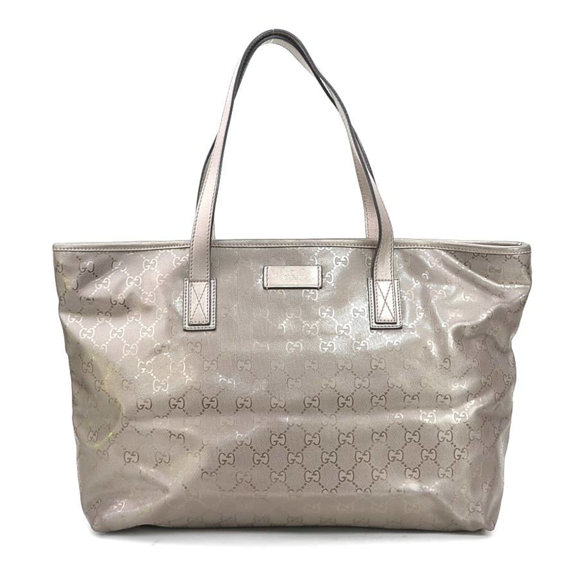 Gucci Gg Imprimé Metallic Brown Gg Imprimé Handbag (Pre-Owned)