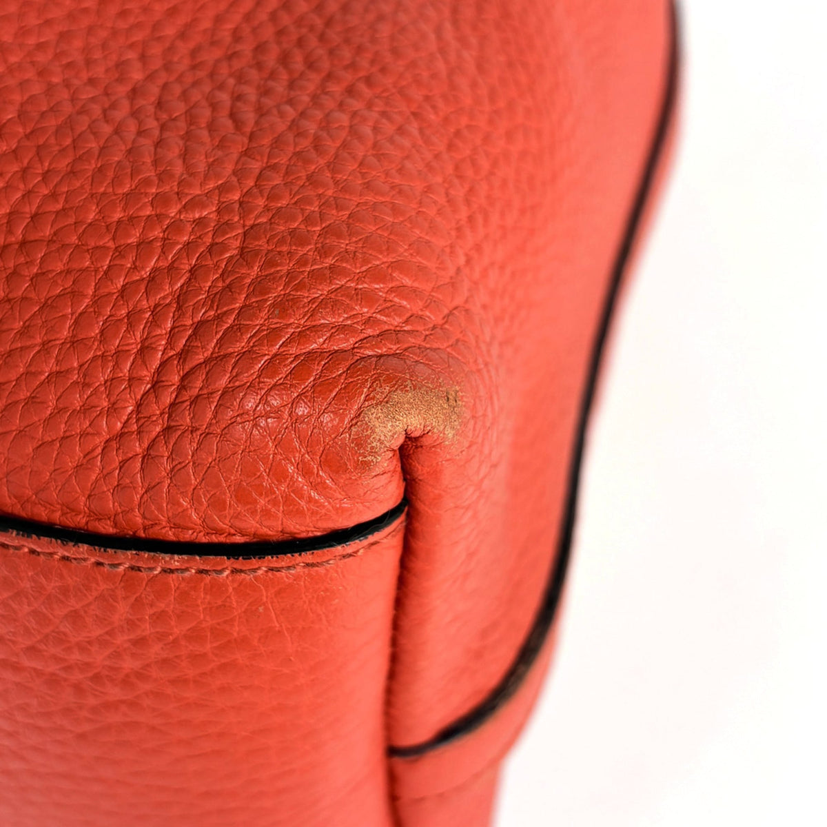 Gucci Red Color Leather Tote Bag (Pre-Owned)