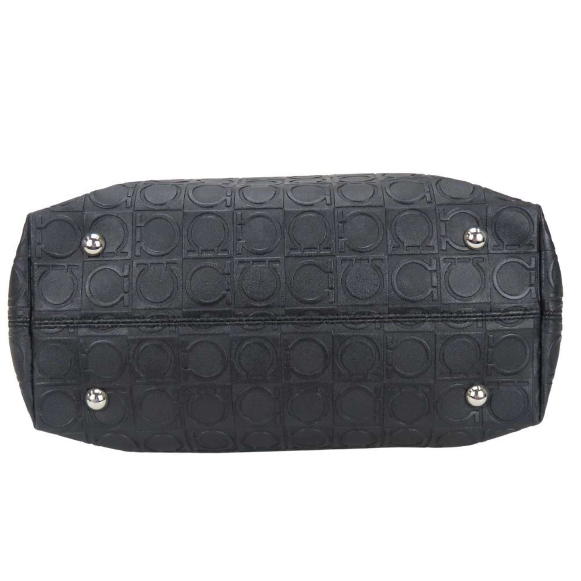 Salvatore Ferragamo Gancini Black Pvc Tote Bag (Pre-Owned)