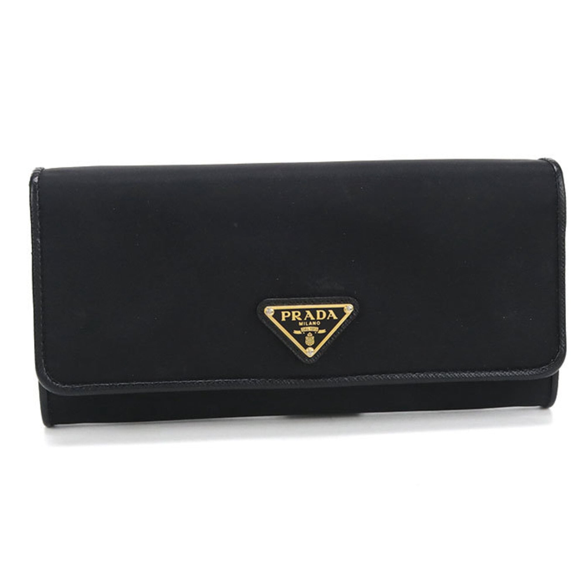Prada Black Leather Long Wallet (Bi-Fold) (Pre-Owned)
