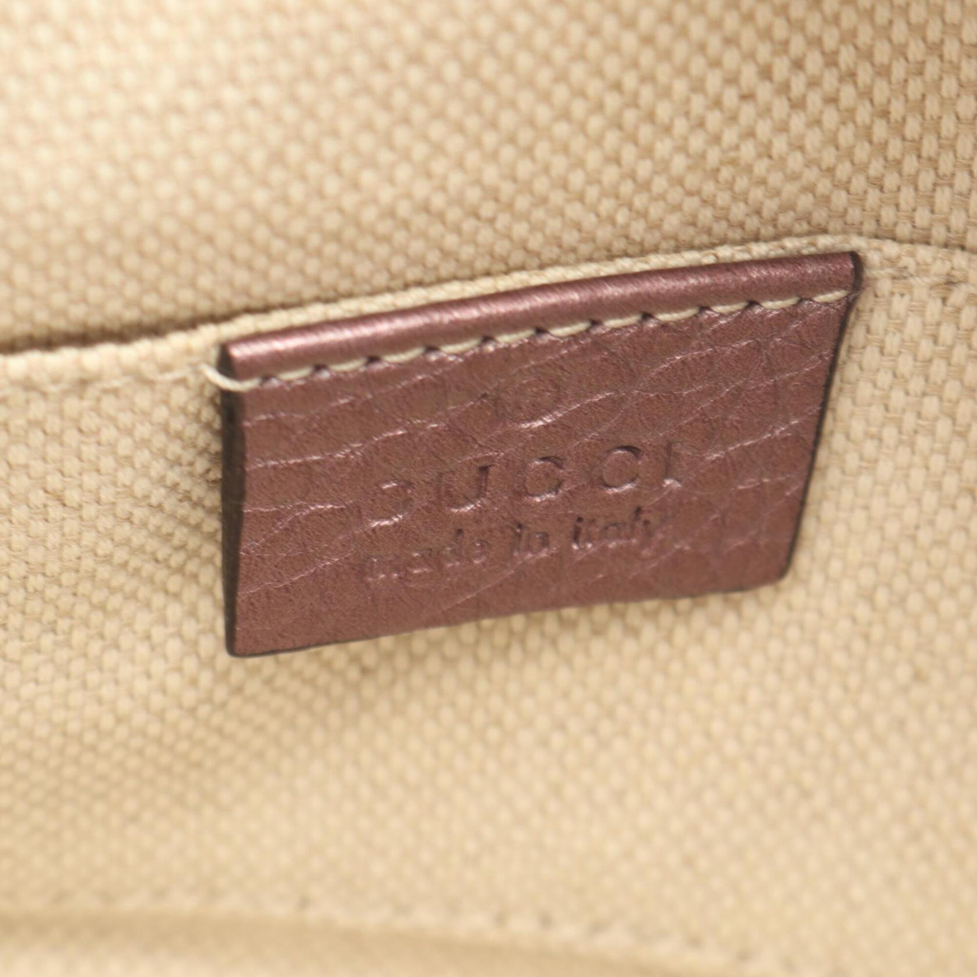 Gucci Purple Leather Handbag Shoulder Bag (Pre-Owned)