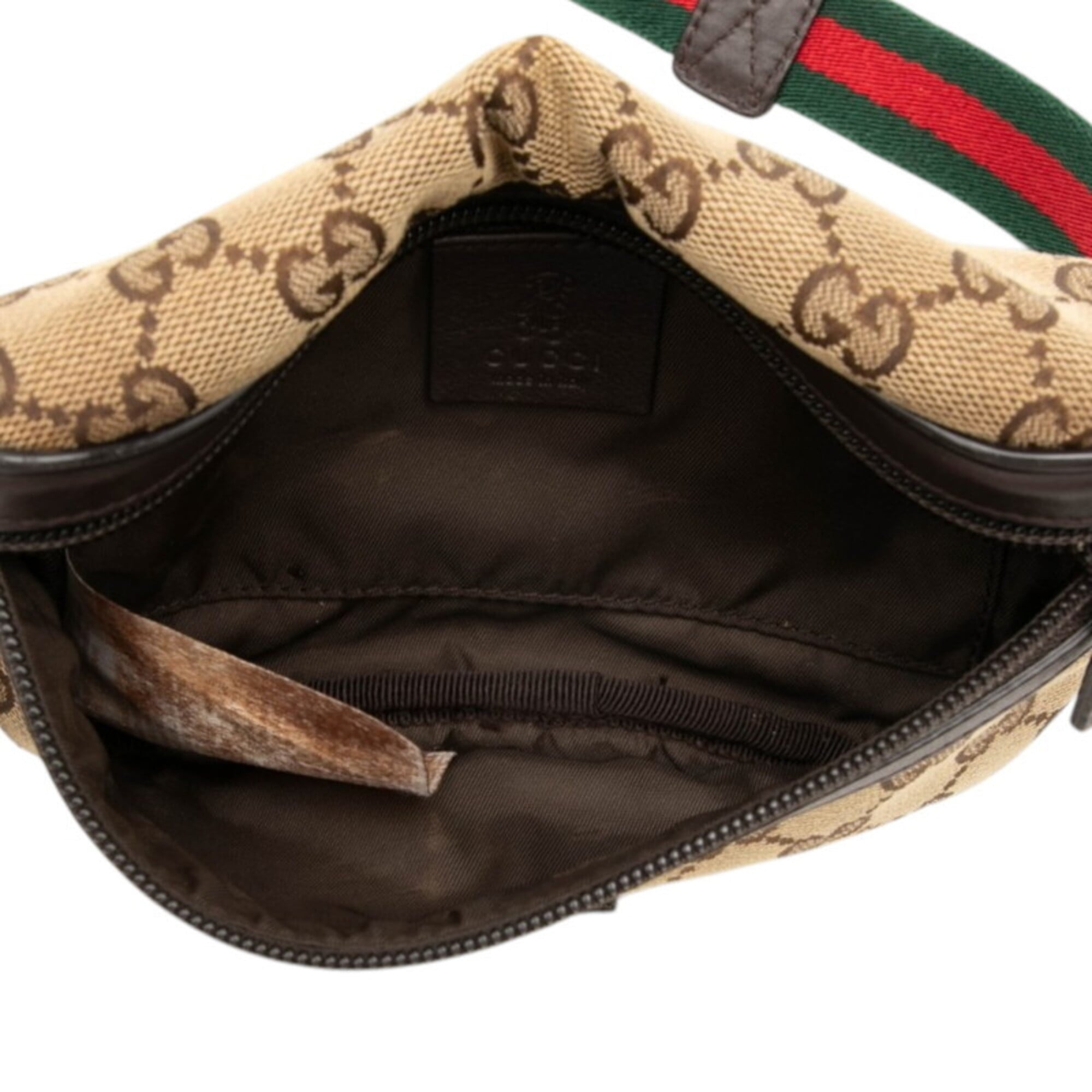 Gucci Brown Canvas Leather Fanny Pack (Pre-Owned)