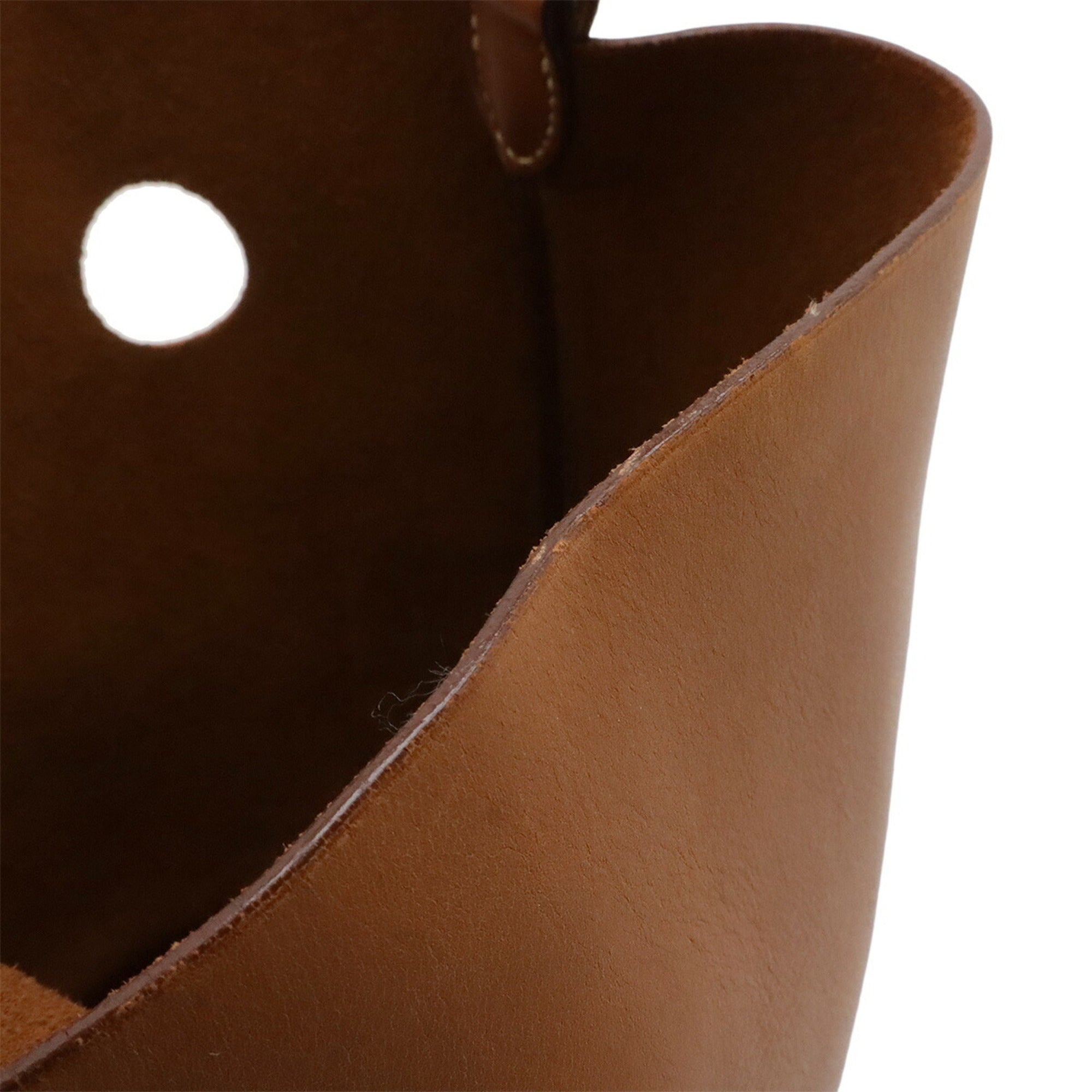 Hermes Brown Leather Handbag Shoulder Bag (Pre-Owned)