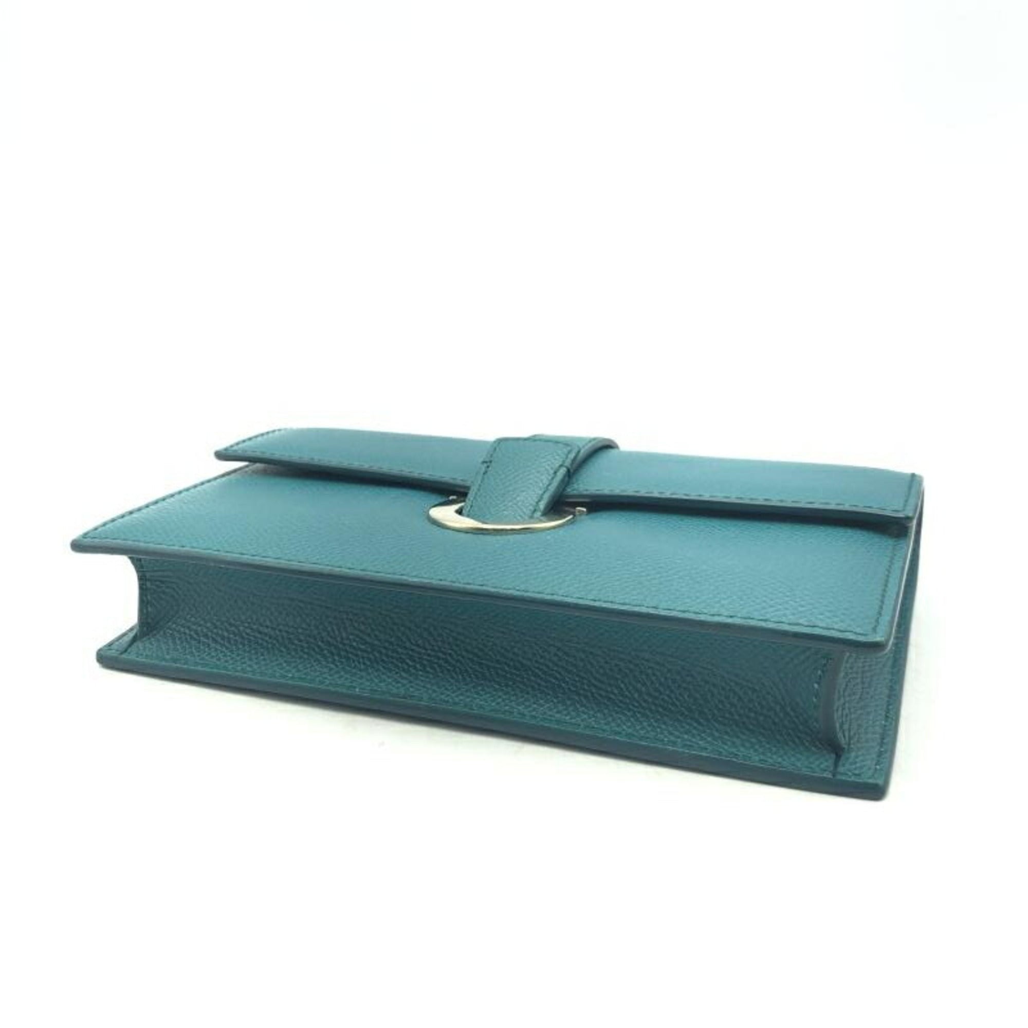 Salvatore Ferragamo Gancini Blue Turquoise Shoulder Bag (Pre-Owned)