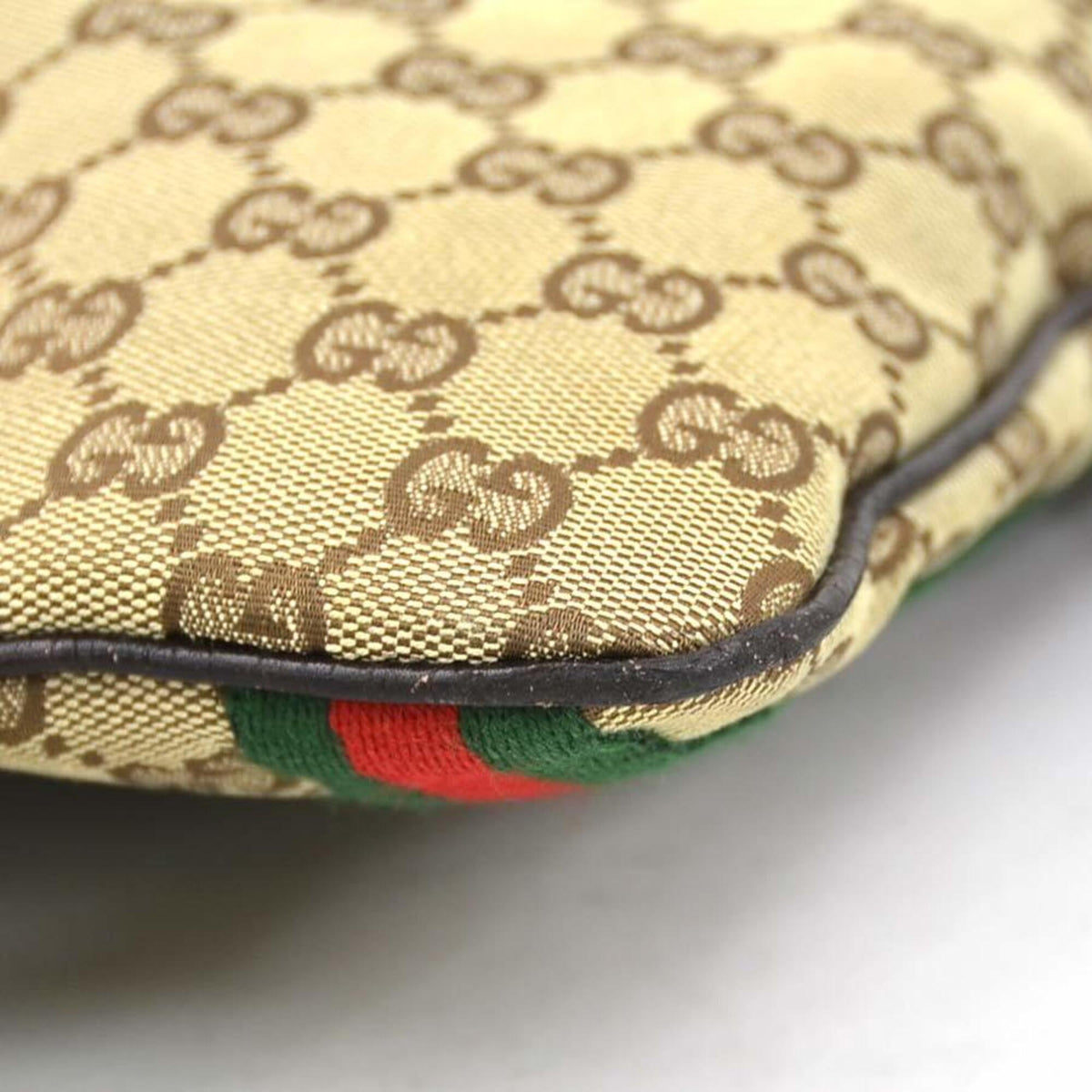 Gucci Brown Brown Gg Gg Canvas Leather Shoulder Bag (Pre-Owned)