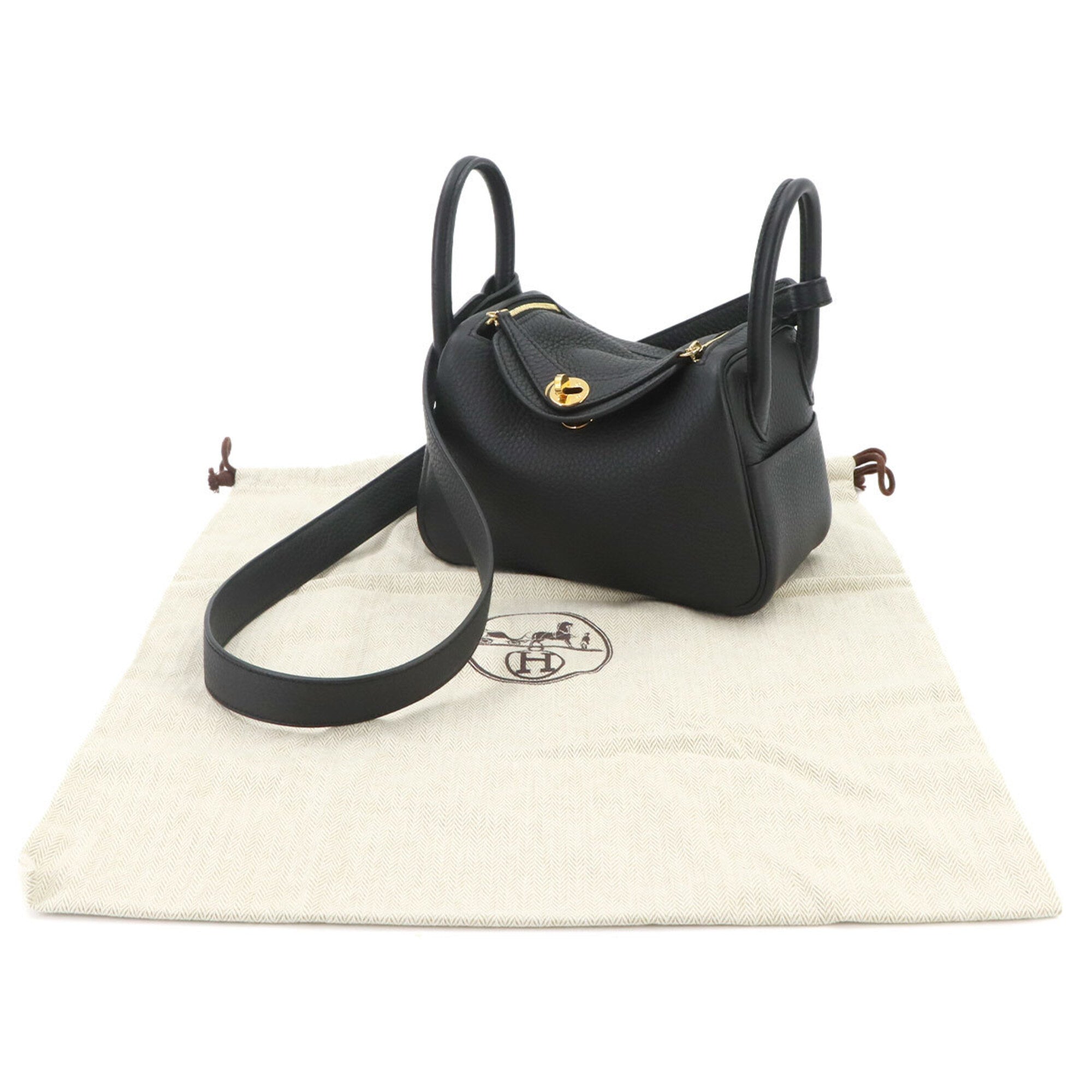 Hermes Black Taurillon Clemence Leather Handbag (Pre-Owned)