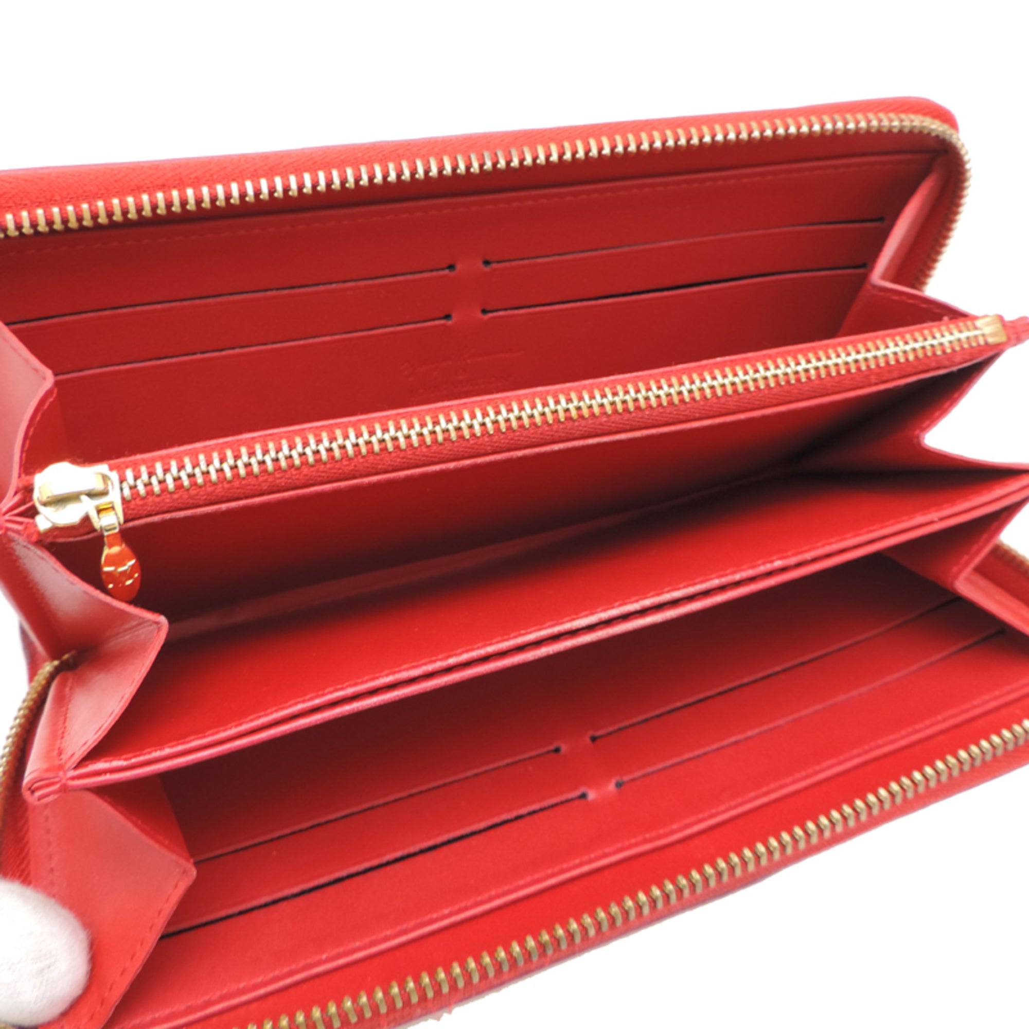 Louis Vuitton Red Color Rouge White Vernis Long Wallet (Bi-Fold) (Pre-Owned)