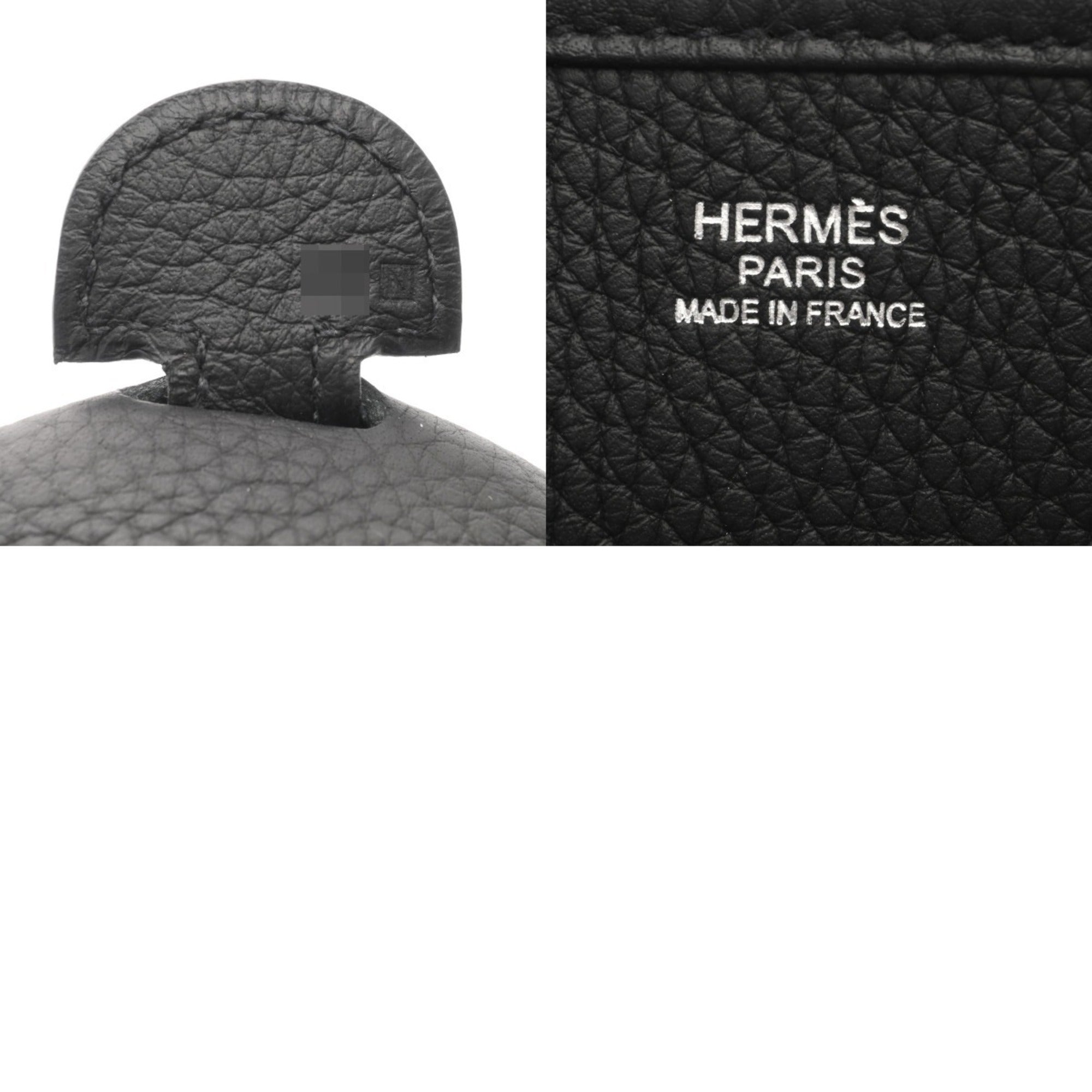 Hermes Black Taurillon Clemence Leather Shoulder Bag (Pre-Owned)