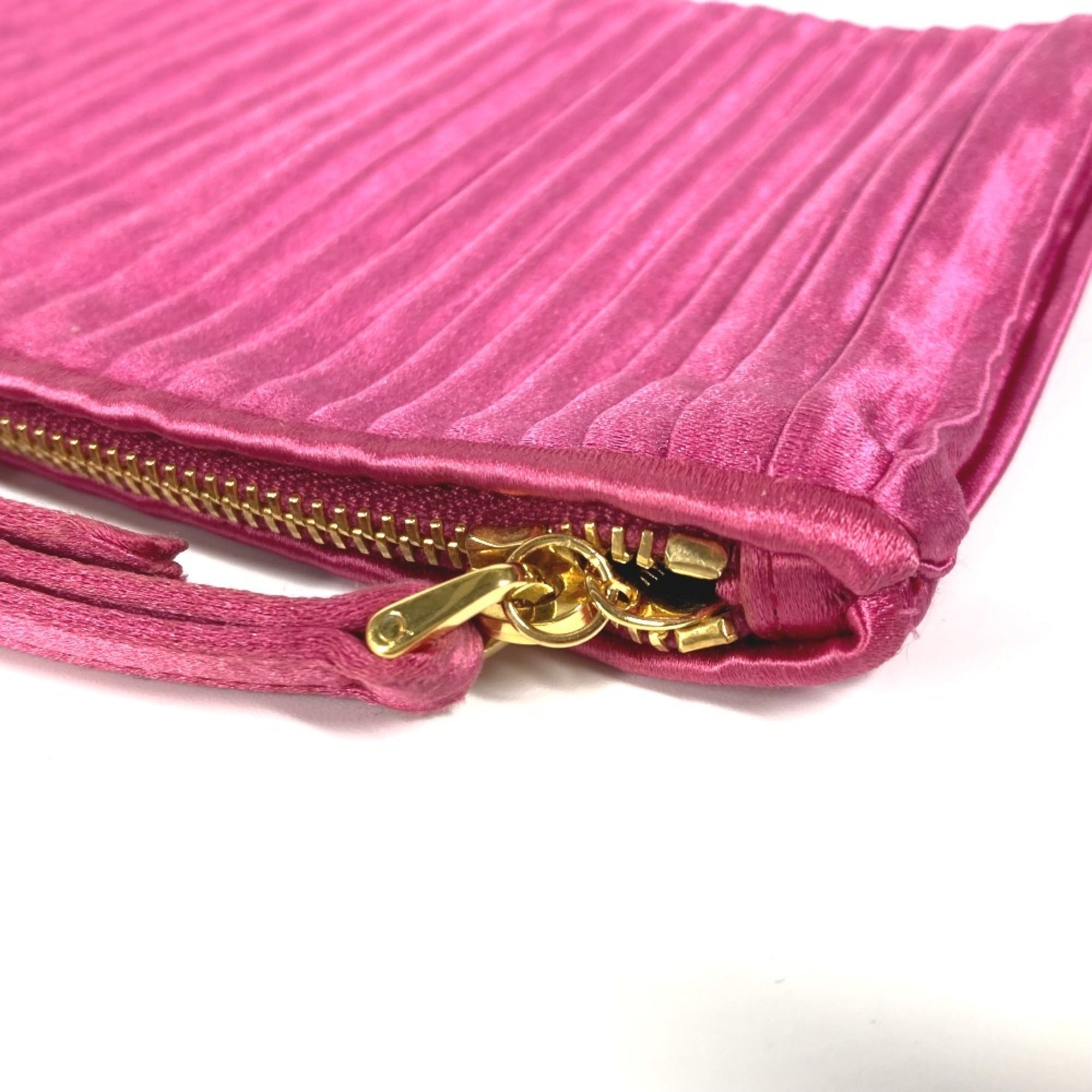 Miu Miu Pink Rayon Silk Clutch Bag Pouch (Pre-Owned)