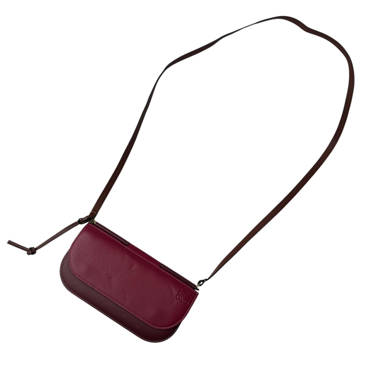 Loewe Bordeaux Leather Pochette Shoulder Bag (Pre-Owned)