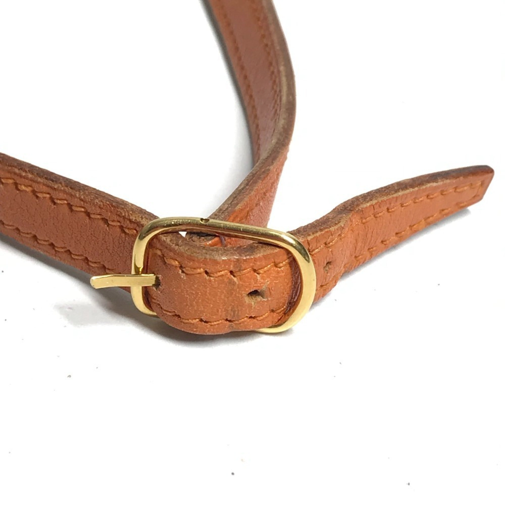 Hermes Orange Leather Pochette Shoulder Bag (Pre-Owned)