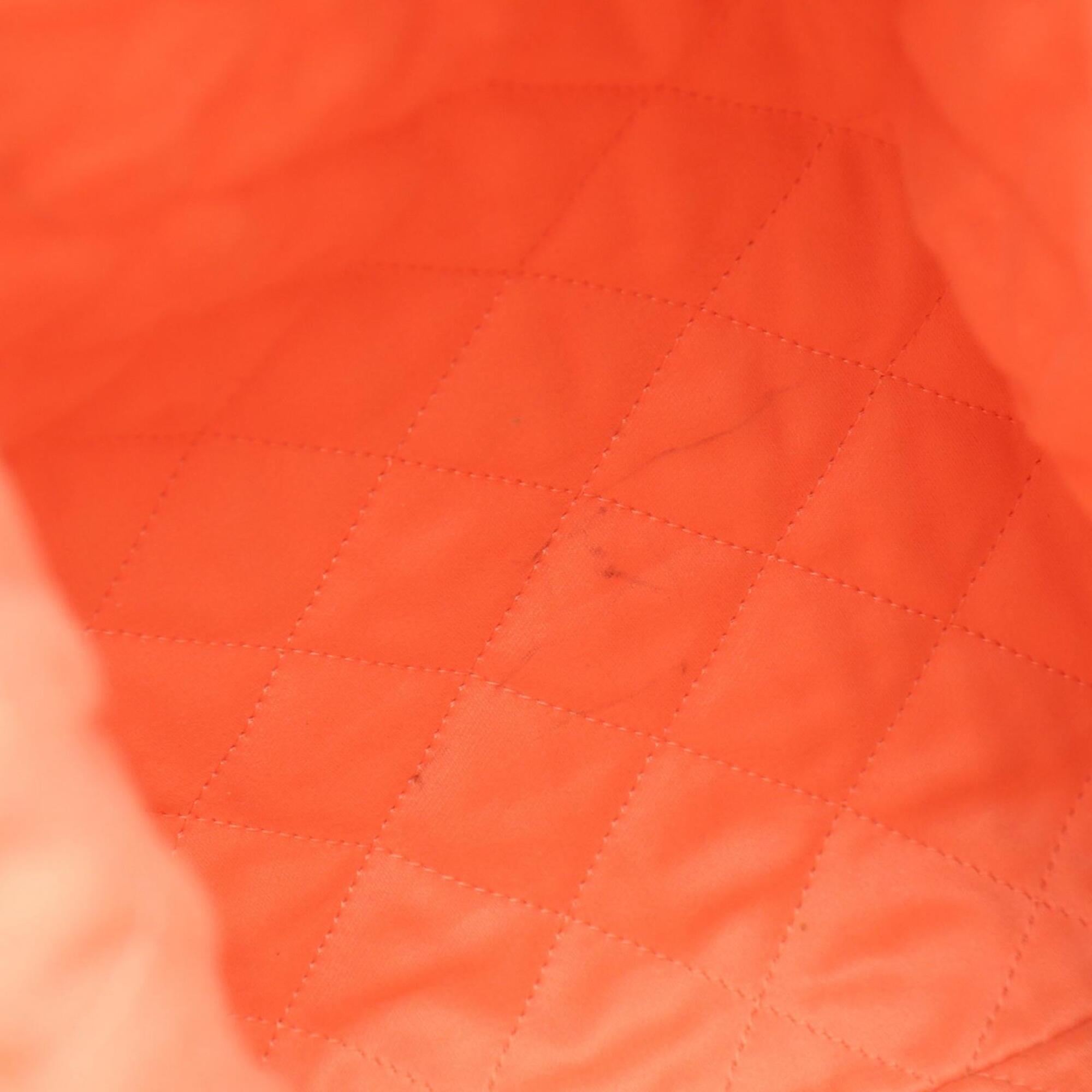 Chanel Orange Grained Calfskin Backpack Handbag (Pre-Owned)