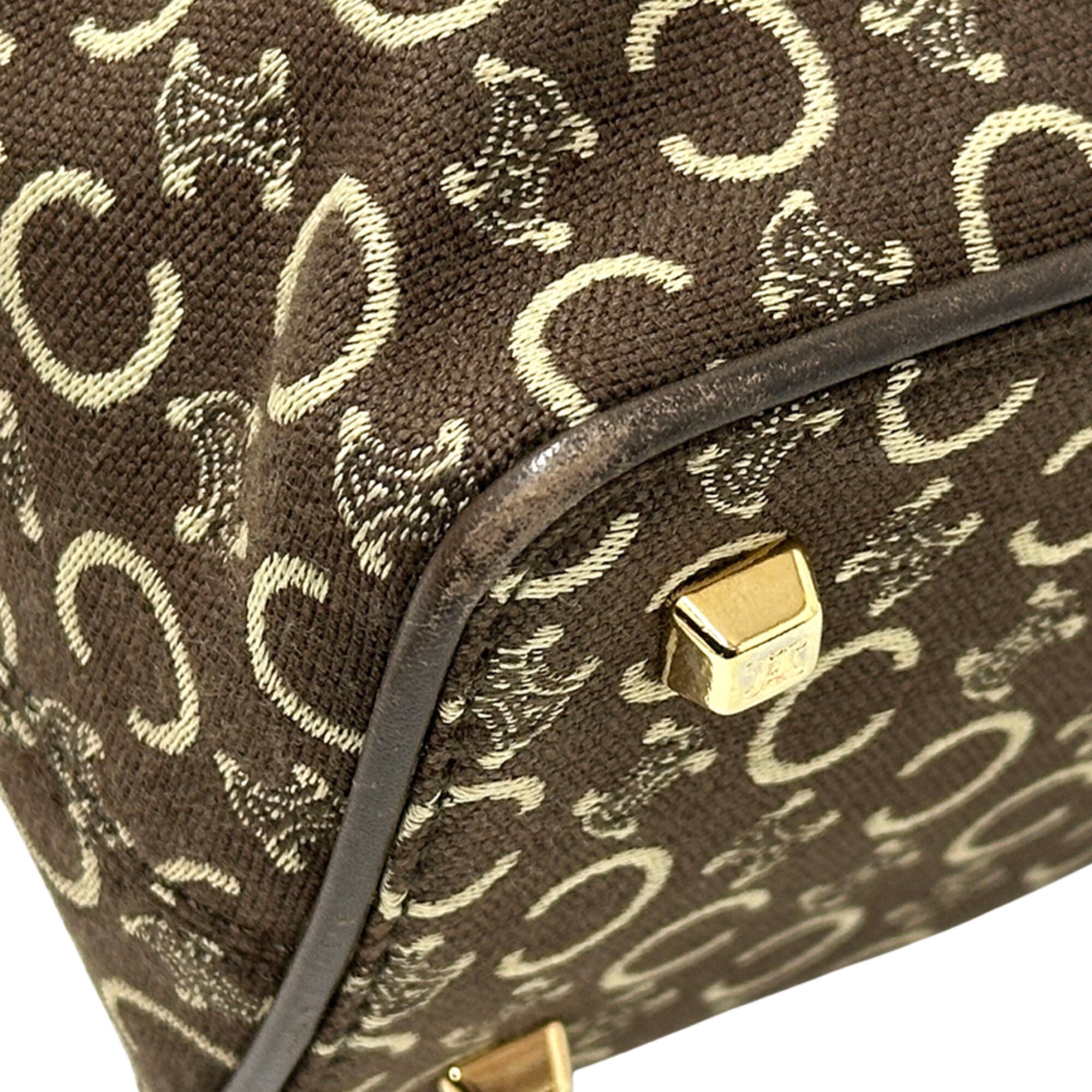 Celine Brown Canvas Handbag (Pre-Owned)