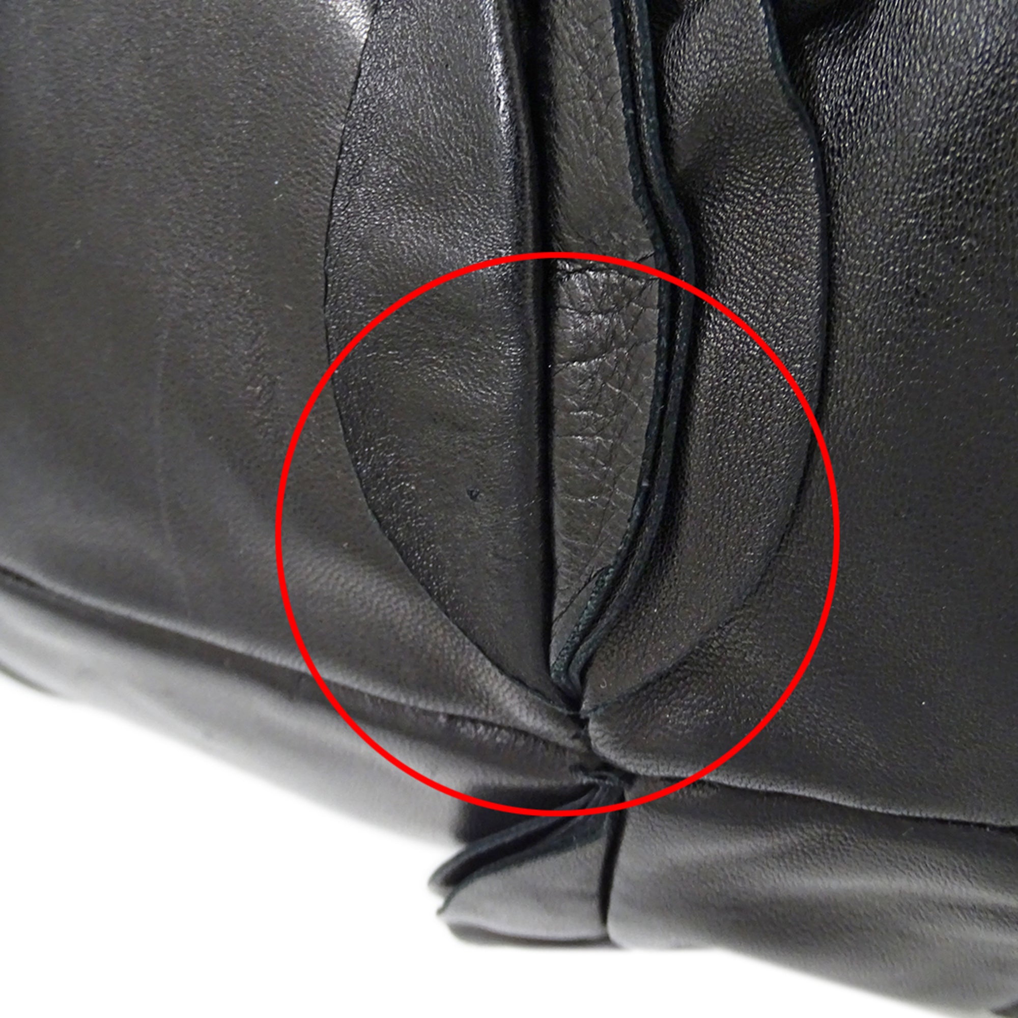 Prada Black Leather Handbag Tote Bag (Pre-Owned)