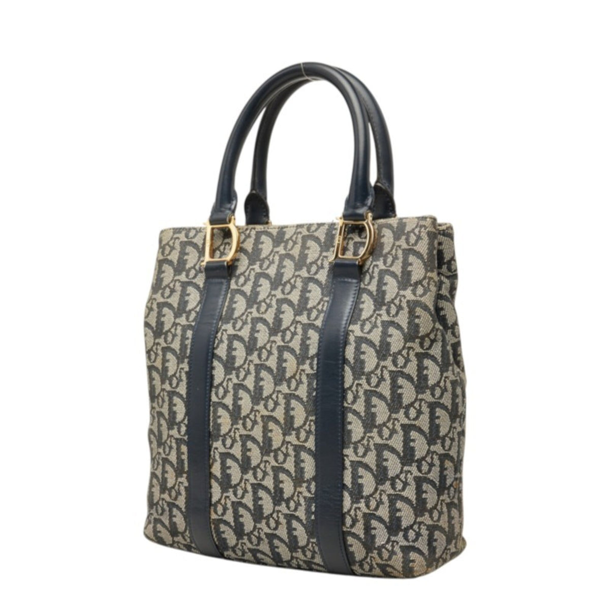 Christian Dior Navy Canvas Leather Handbag (Pre-Owned)