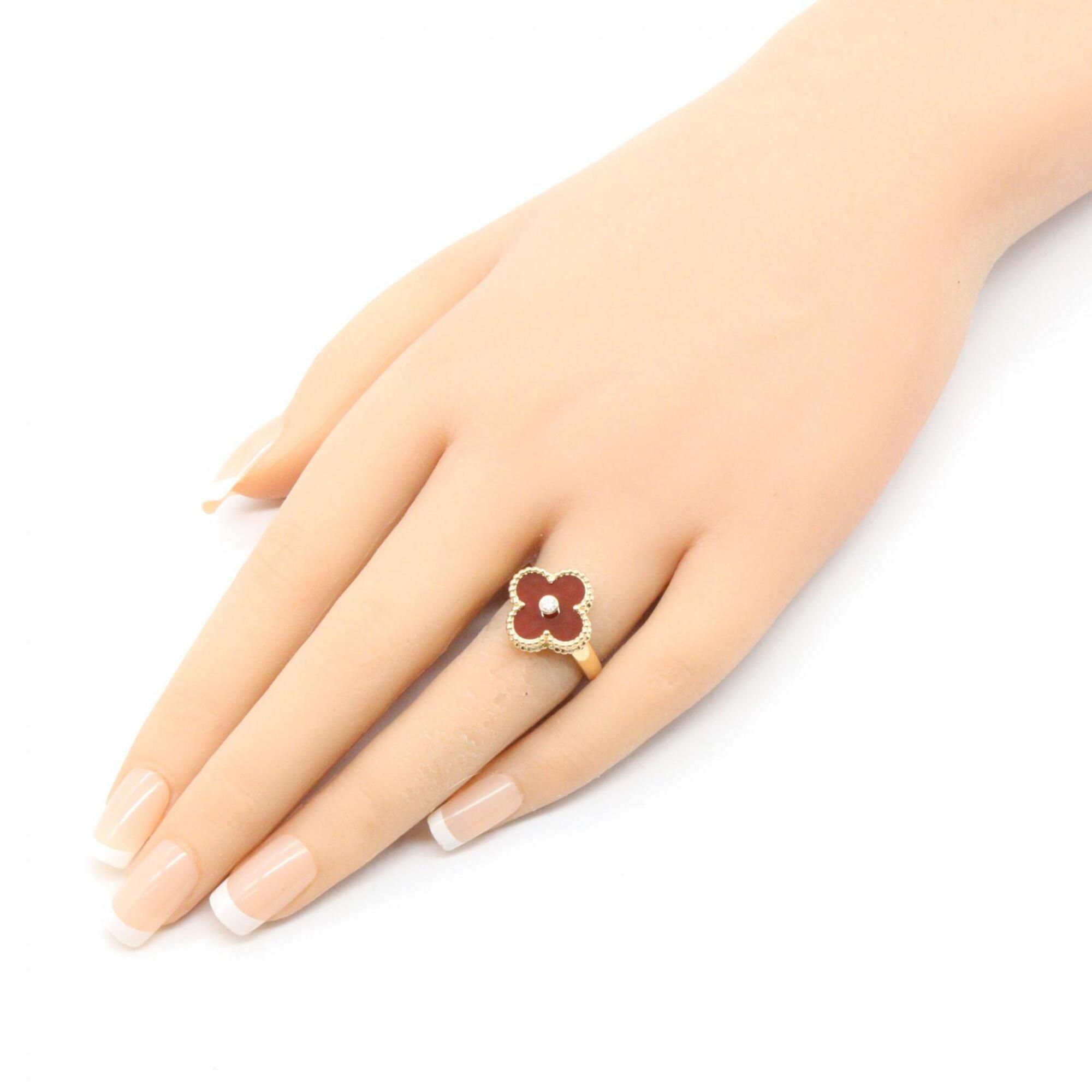 Van Cleef & Arpels Gold Clear Red Color Yellow Gold (18K) Band Ring (Pre-Owned)