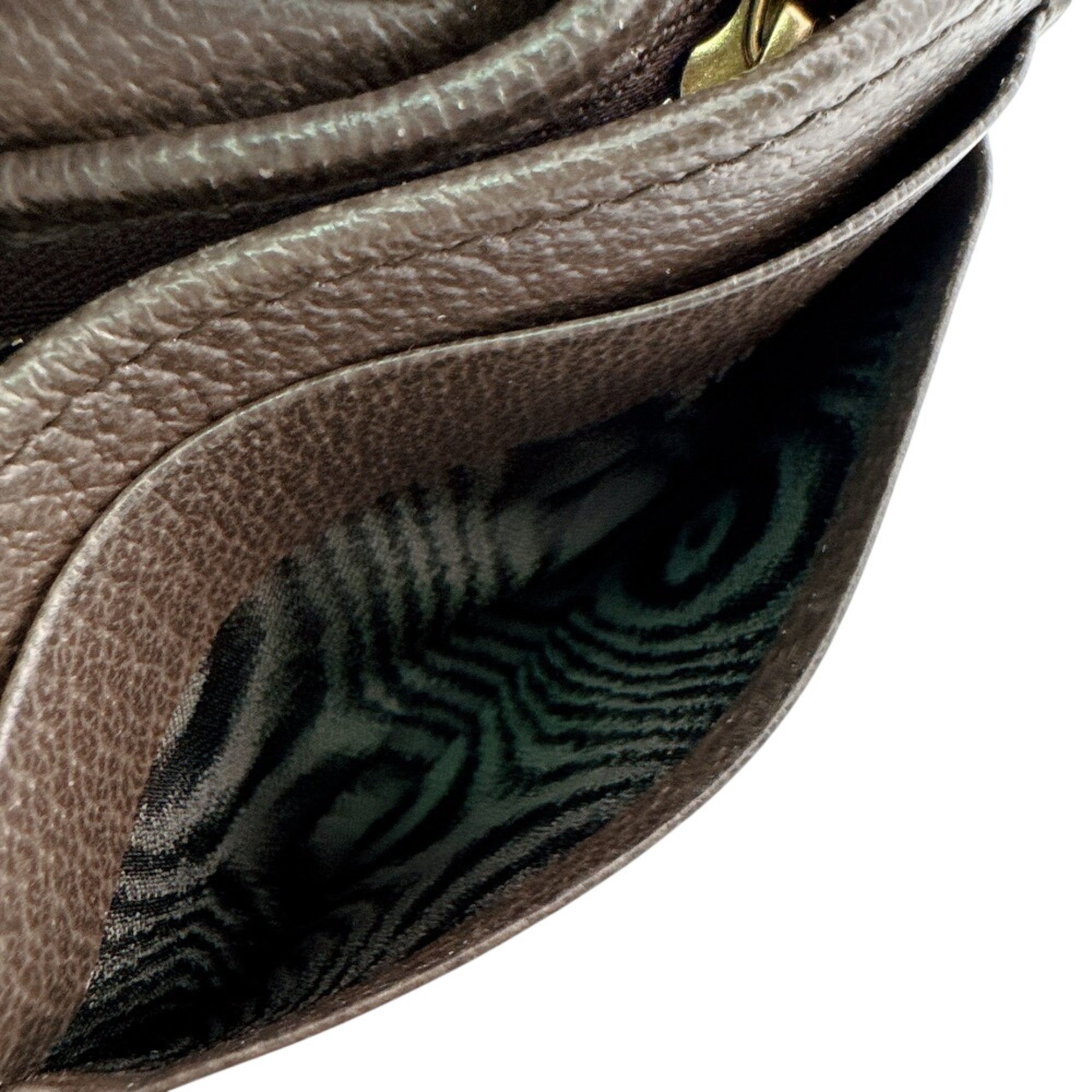 Gucci Brown Green Red Color Pvc Canvas Leather Wallet (Bi-Fold) (Pre-Owned)