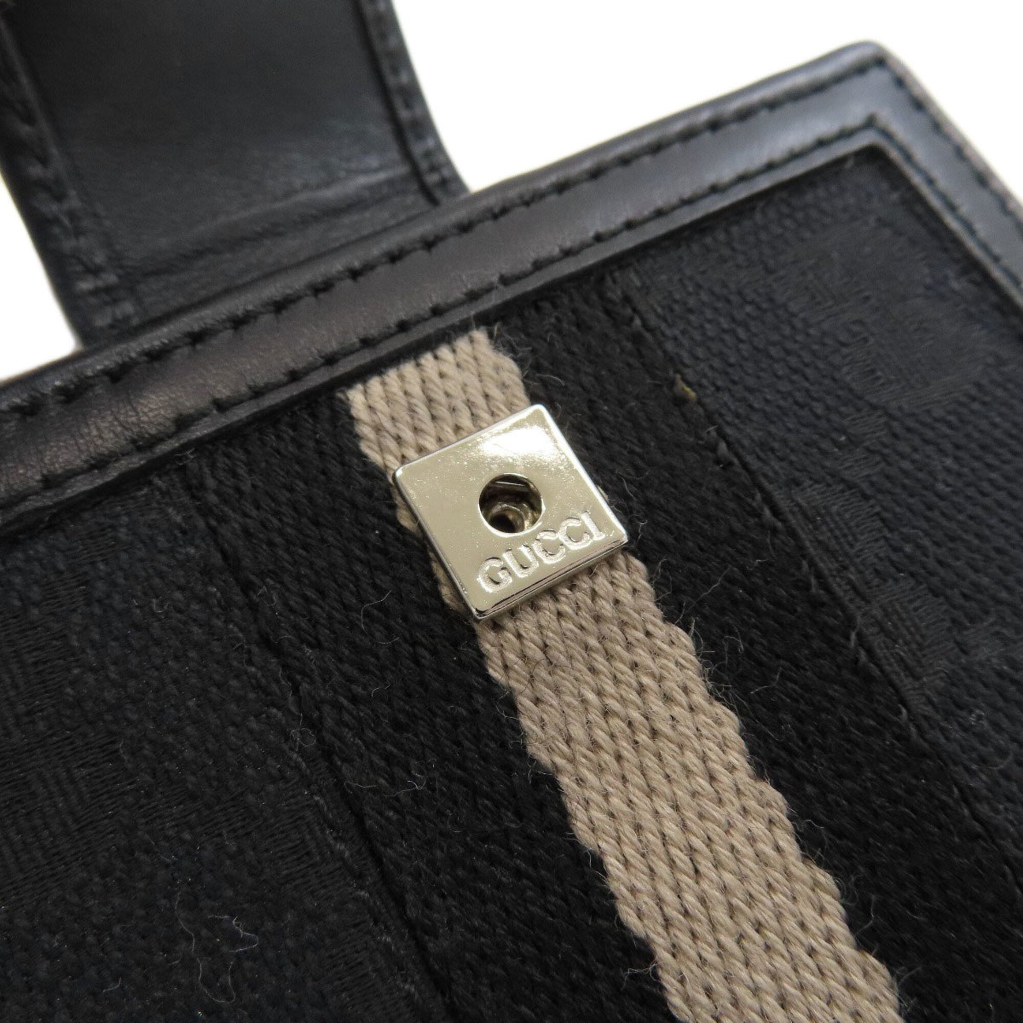 Gucci Black Canvas Leather Wallet (Bi-Fold) (Pre-Owned)