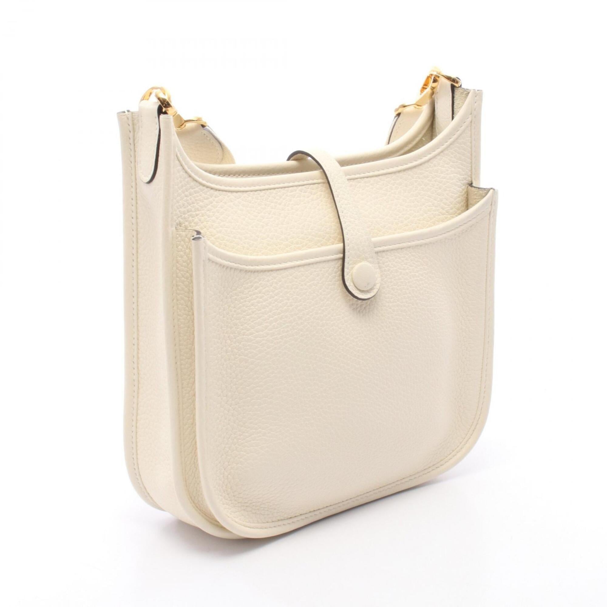 Hermes White Taurillon Clemence Leather Shoulder Bag (Pre-Owned)