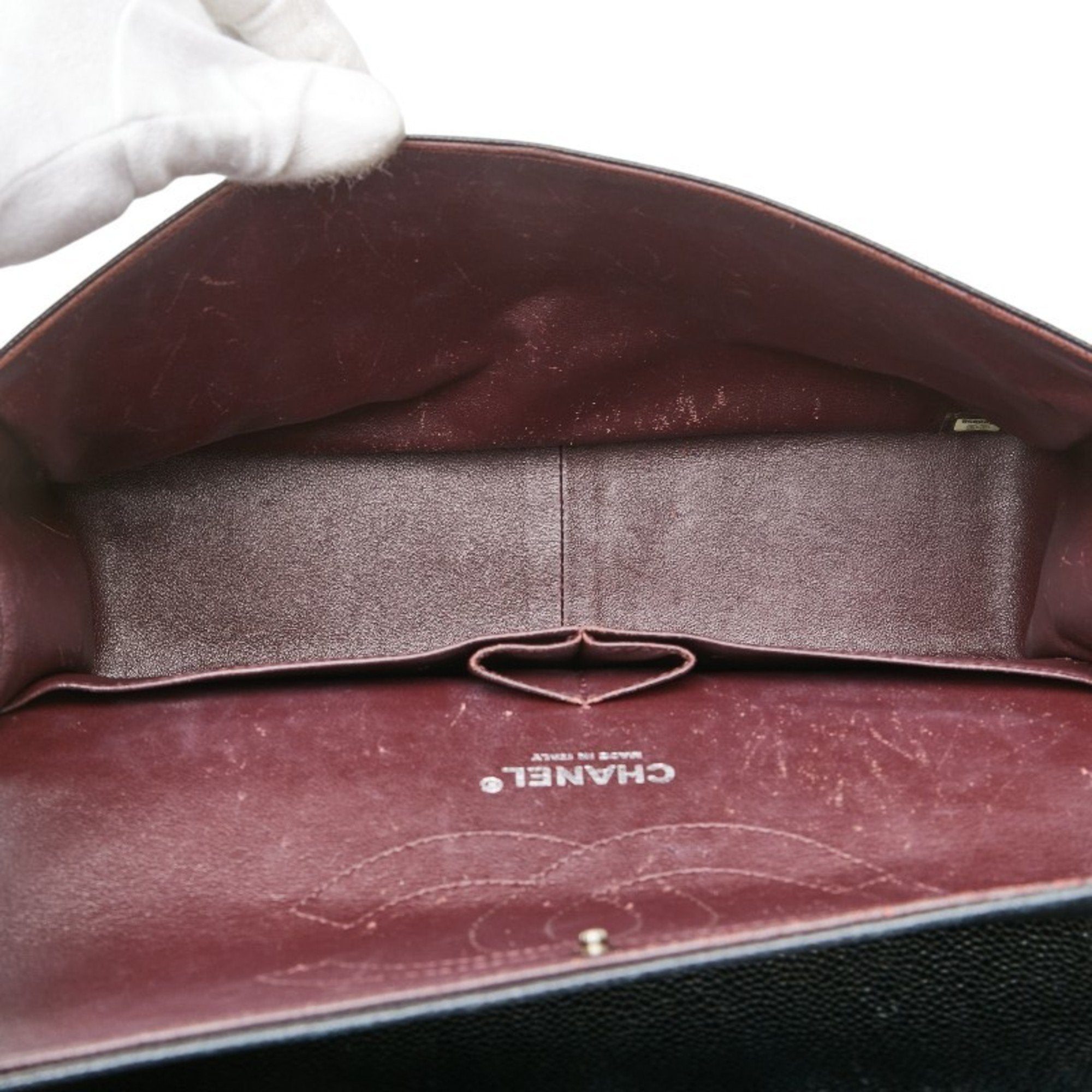 Chanel Black Grained Calfskin Shoulder Bag (Pre-Owned)