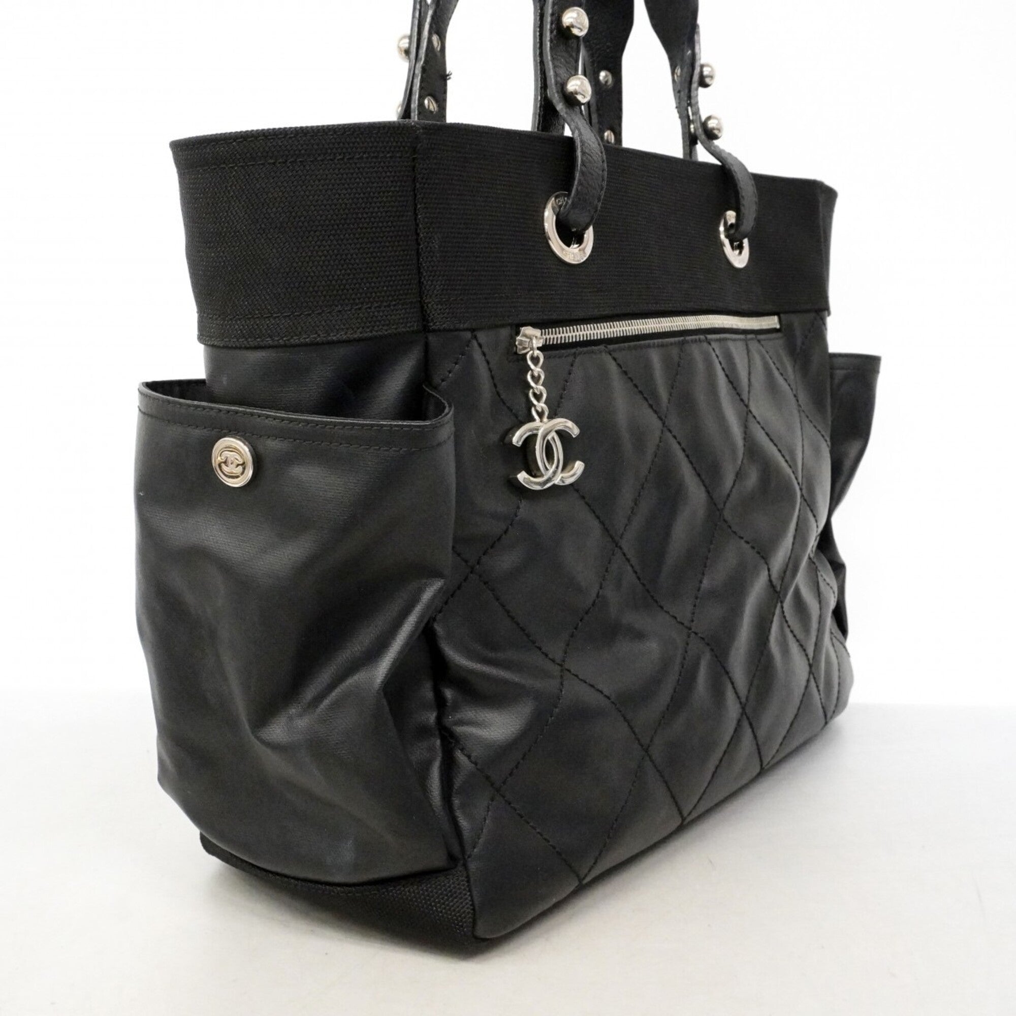 Chanel Black Canvas Tote Bag (Pre-Owned)