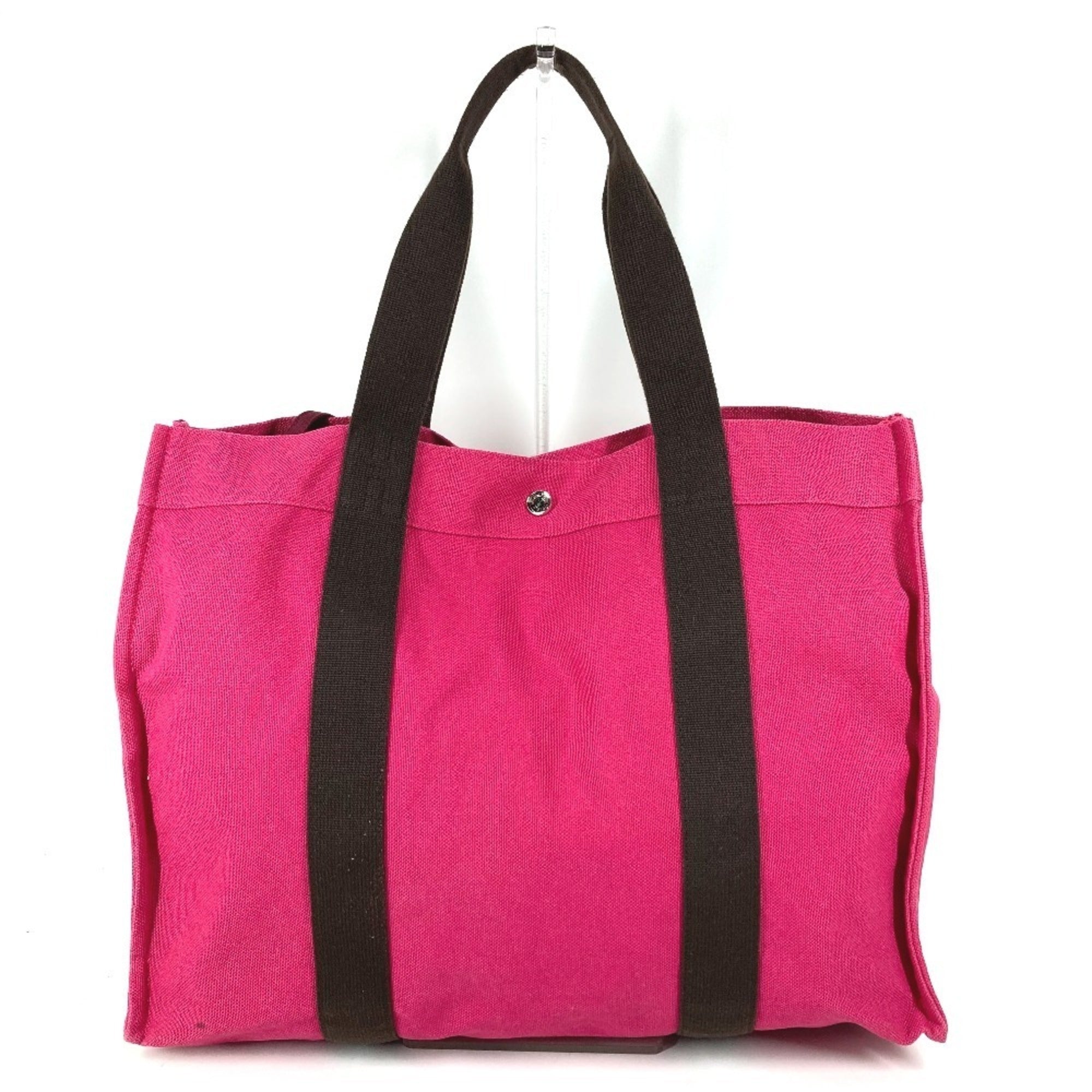 Hermes Black Pink Canvas Shoulder Bag Tote Bag (Pre-Owned)
