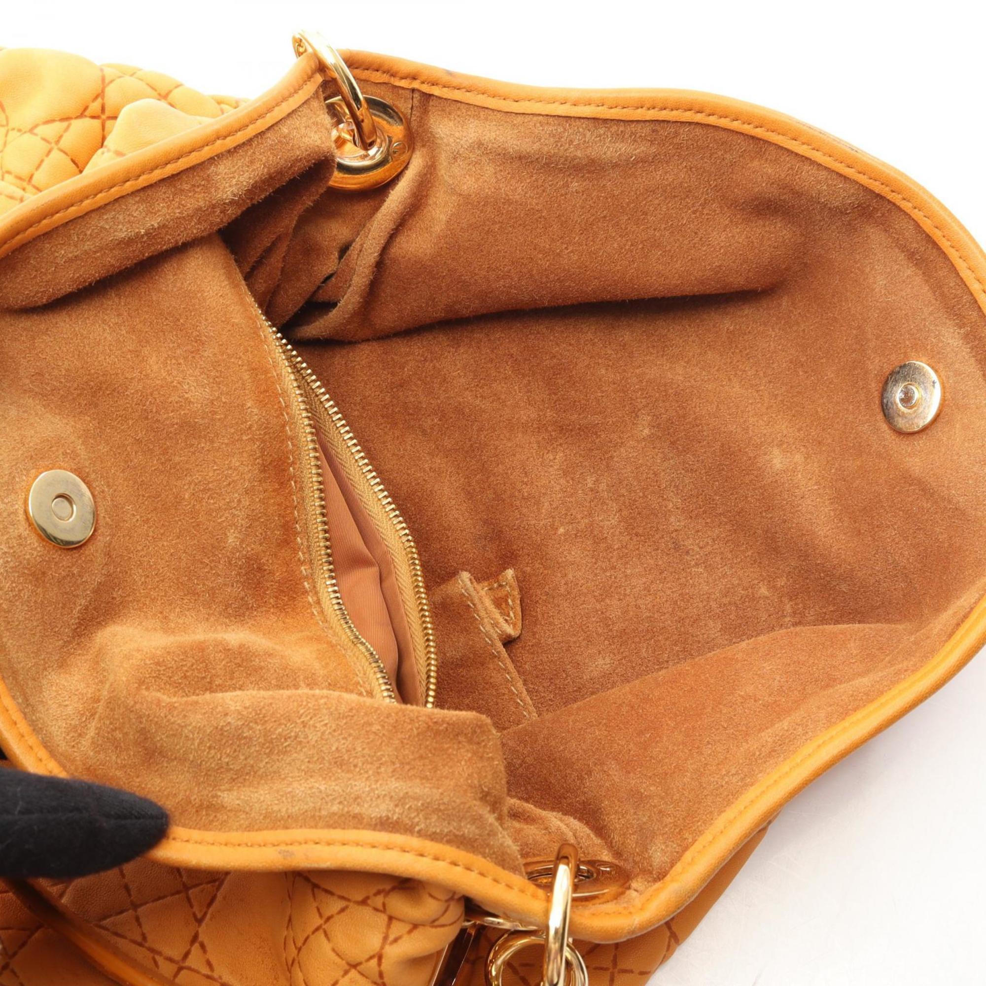 Christian Dior Orange Leather Handbag Shoulder Bag (Pre-Owned)