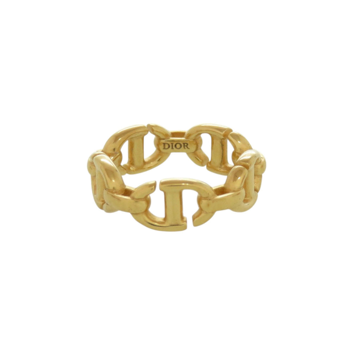 Christian Dior Gold Metal Band Ring (Pre-Owned)
