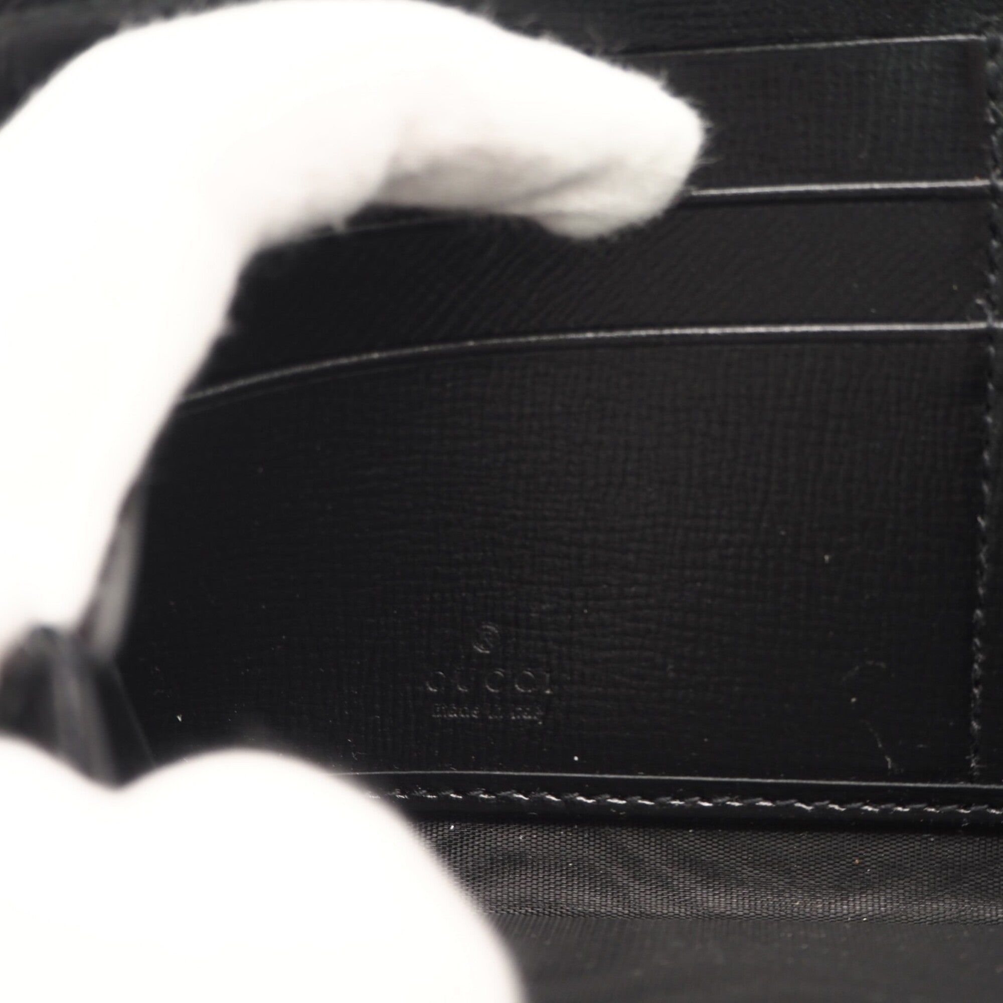 Gucci Gg Supreme Black Gray Coated Canvas Leather Long Wallet (Bi-Fold) (Pre-Owned)