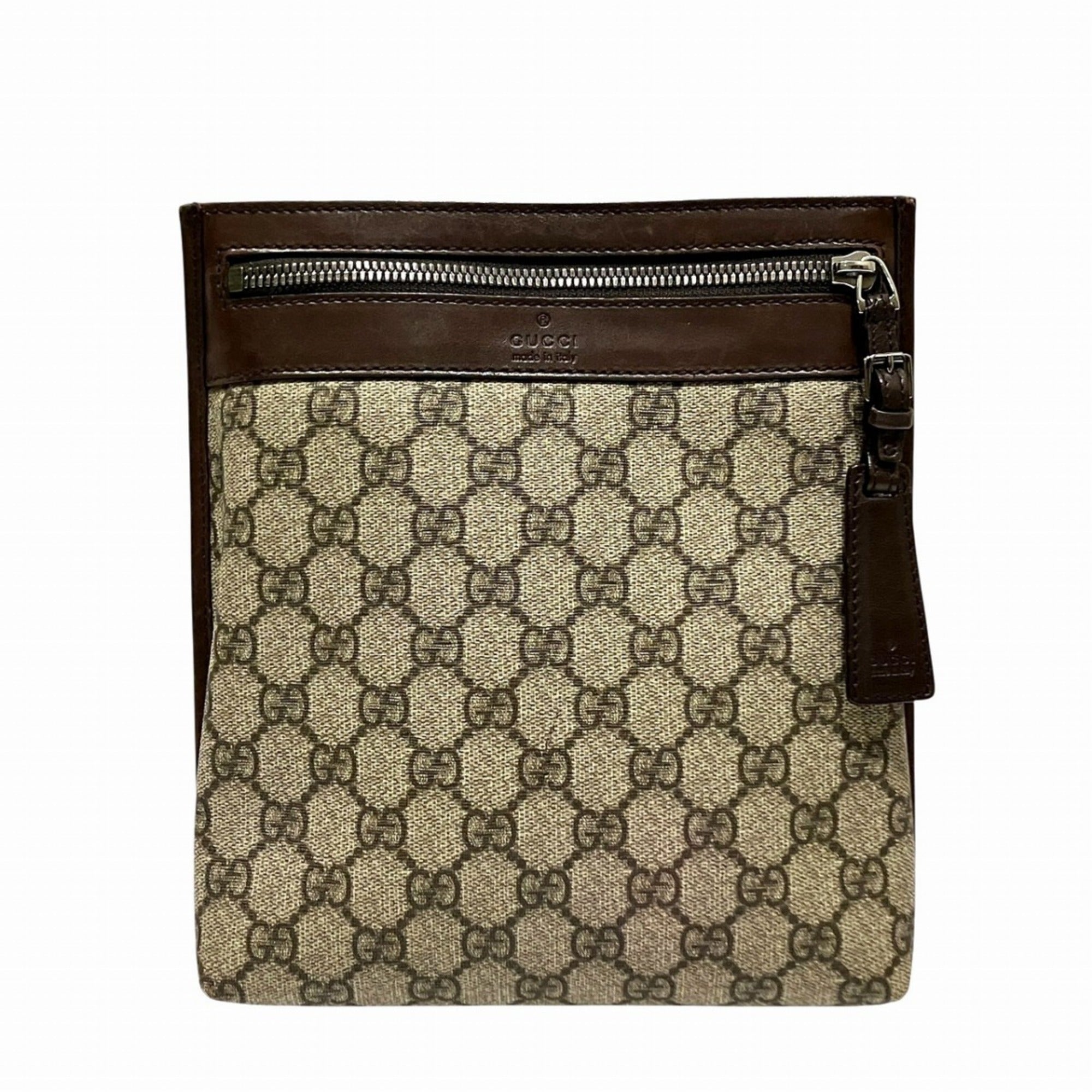 Gucci Beige Brown Pvc Leather Shoulder Bag (Pre-Owned)
