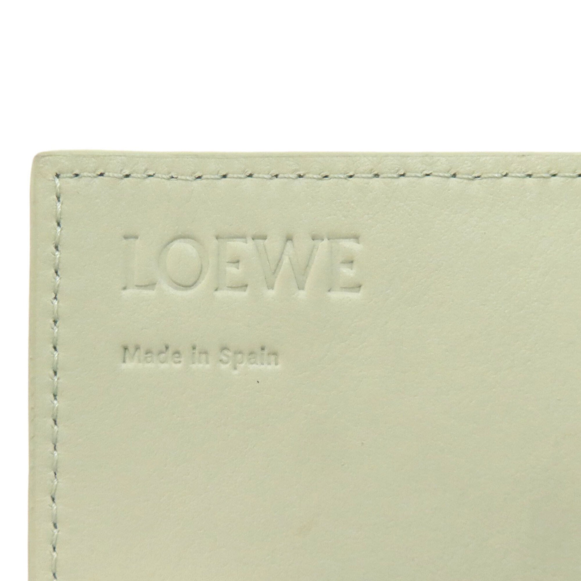 Loewe Light Green Leather Long Wallet (Bi-Fold) (Pre-Owned)
