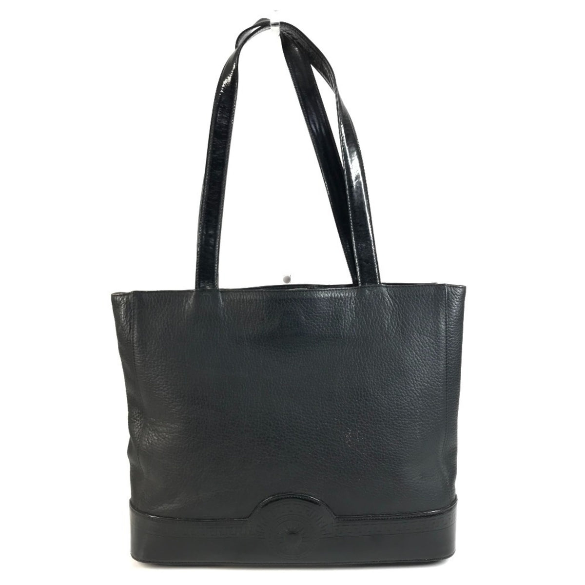 Versace Black Leather Shoulder Bag Tote Bag (Pre-Owned)