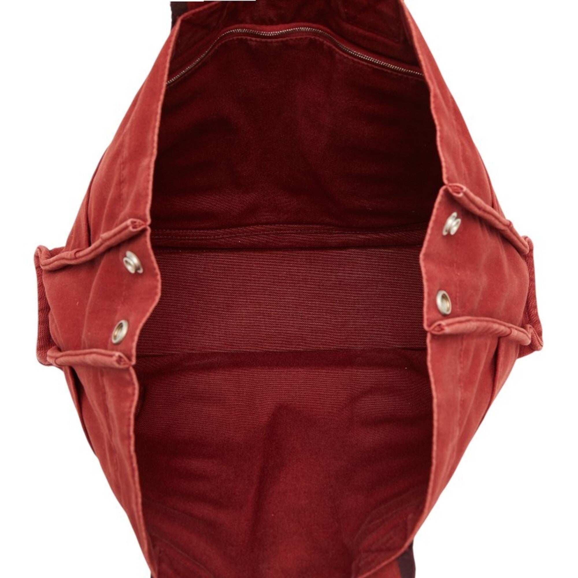 Hermes Red Color Canvas Handbag Tote Bag (Pre-Owned)