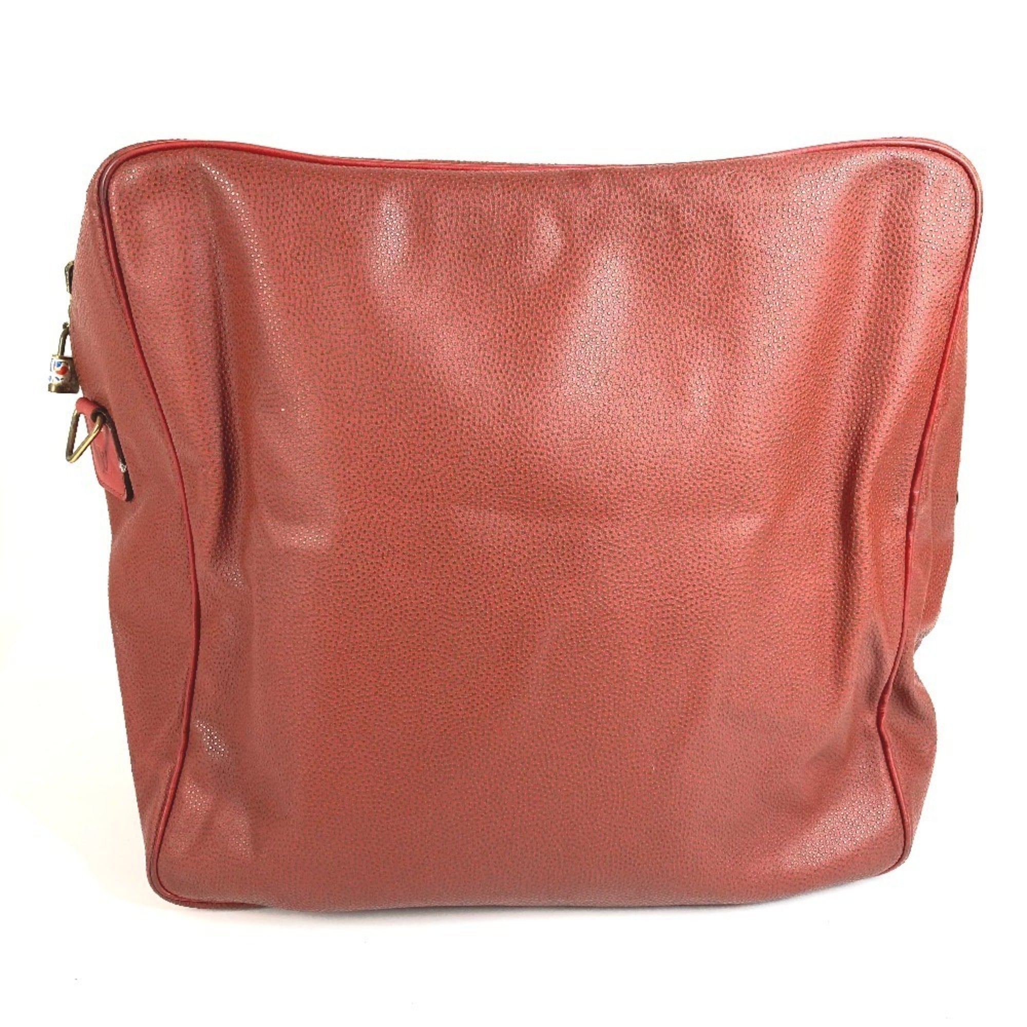 Louis Vuitton Red Color Leather Boston Bag Handbag Shoulder Bag (Pre-Owned)