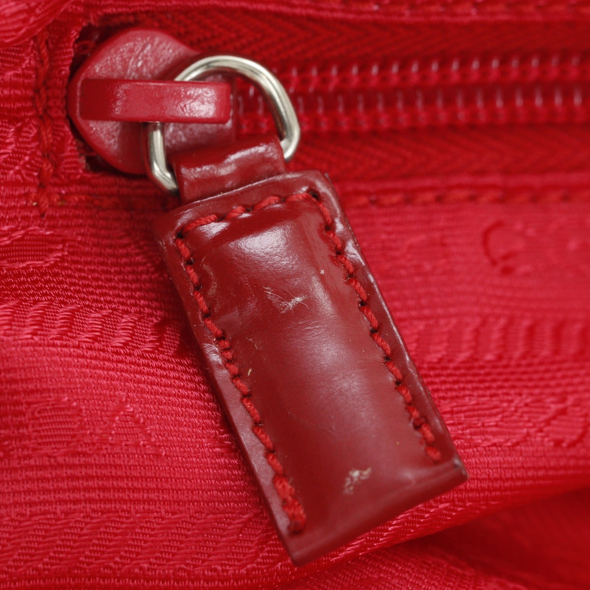 Prada Red Color Nylon Backpack (Pre-Owned)